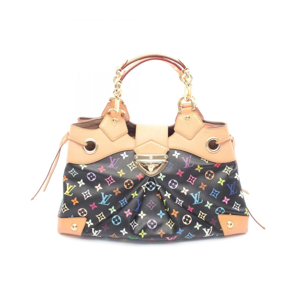 Louis Vuitton Monogram Multicolore Black Coated Canvas Leather Handbag