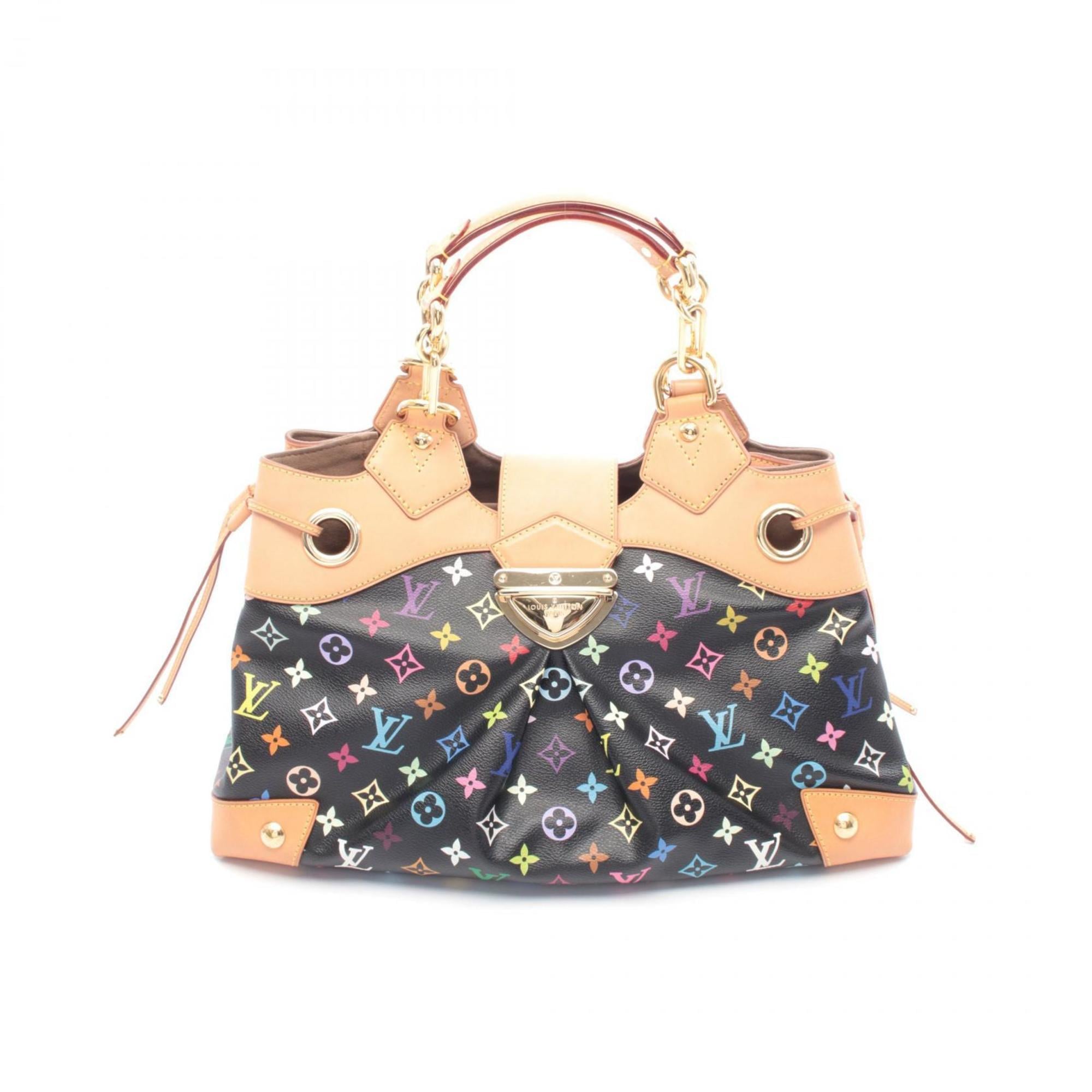 Louis Vuitton Monogram Multicolore Black Coated Canvas Leather Handbag