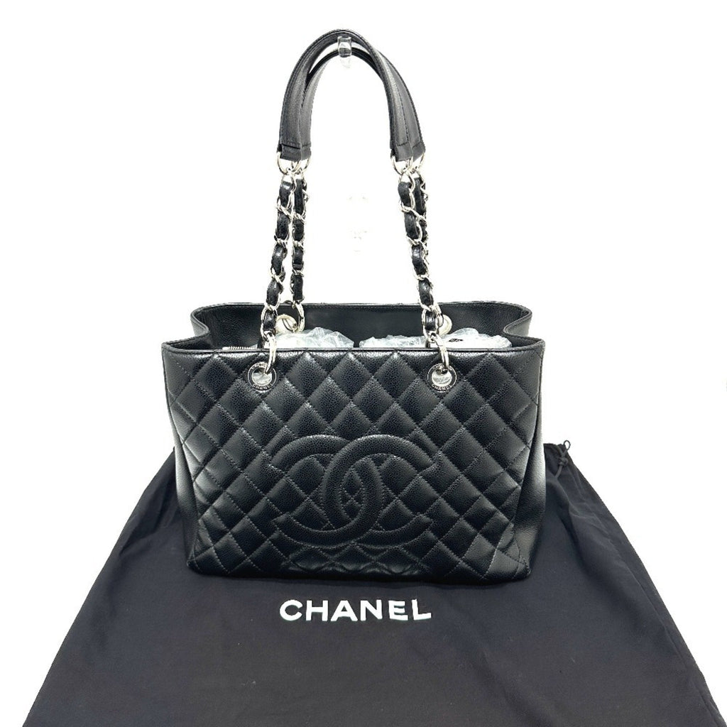 Chanel Black Grained Calfskin Handbag Tote Bag
