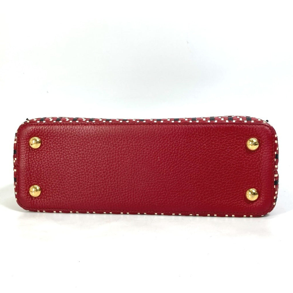 Louis Vuitton Black Red Color Leather Handbag