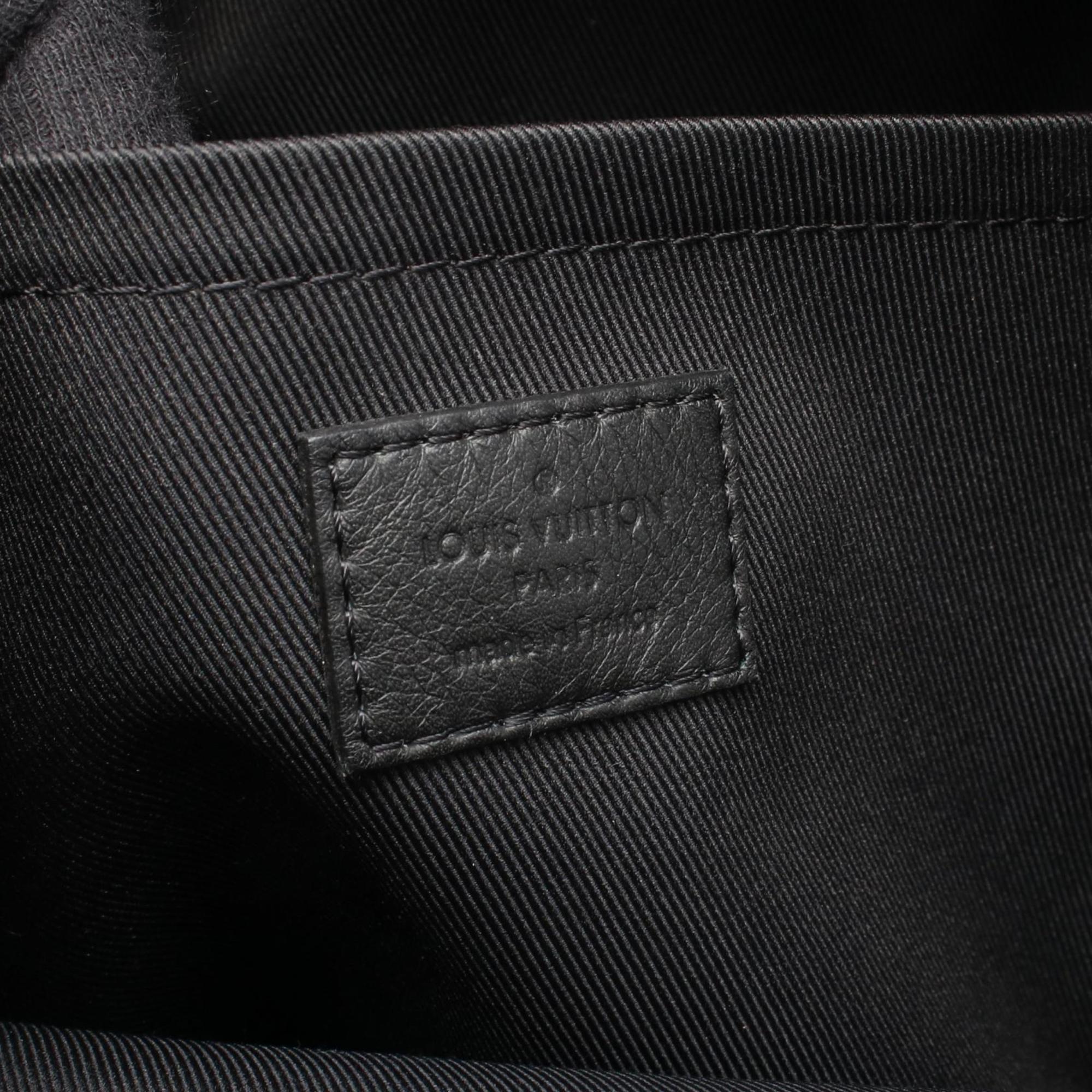 Louis Vuitton Black Brown Pvc Coated Canvas Leather Backpack