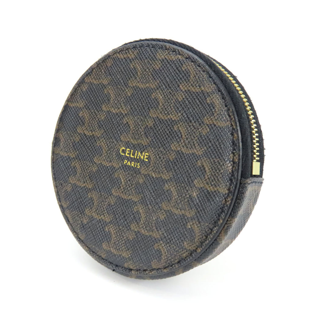 Celine Black Brown Pvc Leather Coin Purse/Coin Case