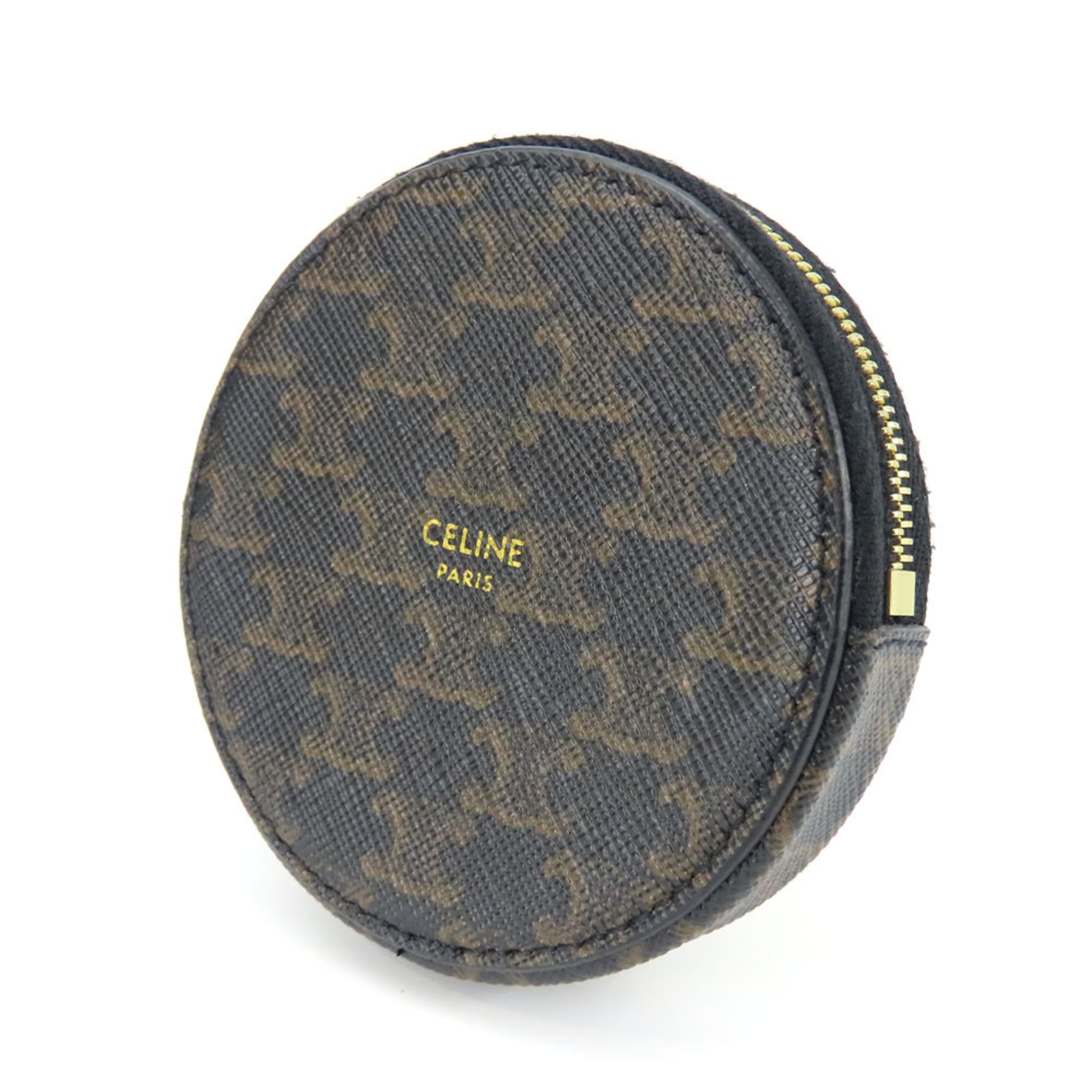 Celine Black Brown Pvc Leather Coin Purse/Coin Case