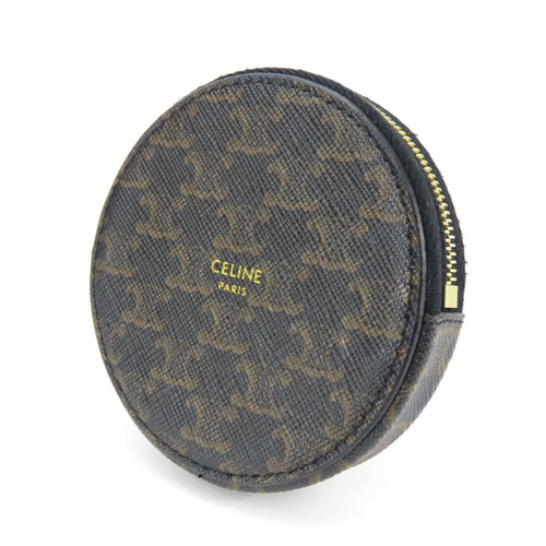 Celine Black Brown Pvc Leather Coin Purse/Coin Case