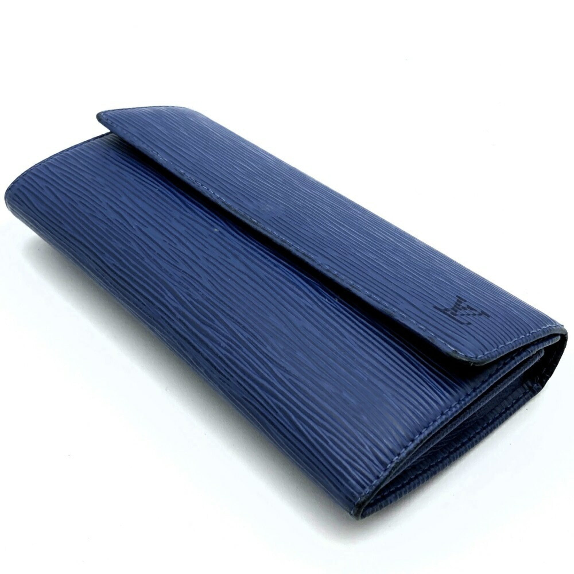 Louis Vuitton Navy Epi Leather Long Wallet (Tri-Fold)