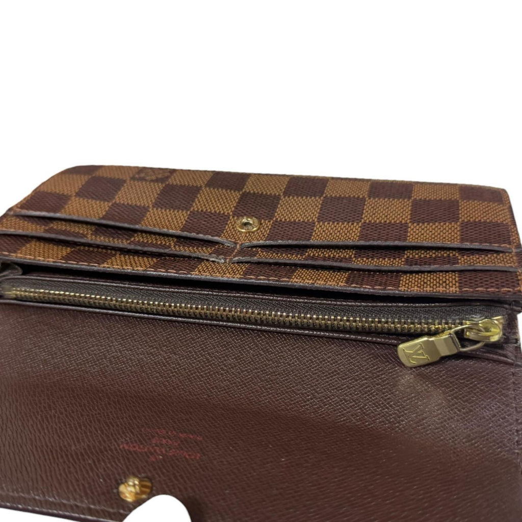 Louis Vuitton Brown Damier Canvas Long Wallet (Tri-Fold)
