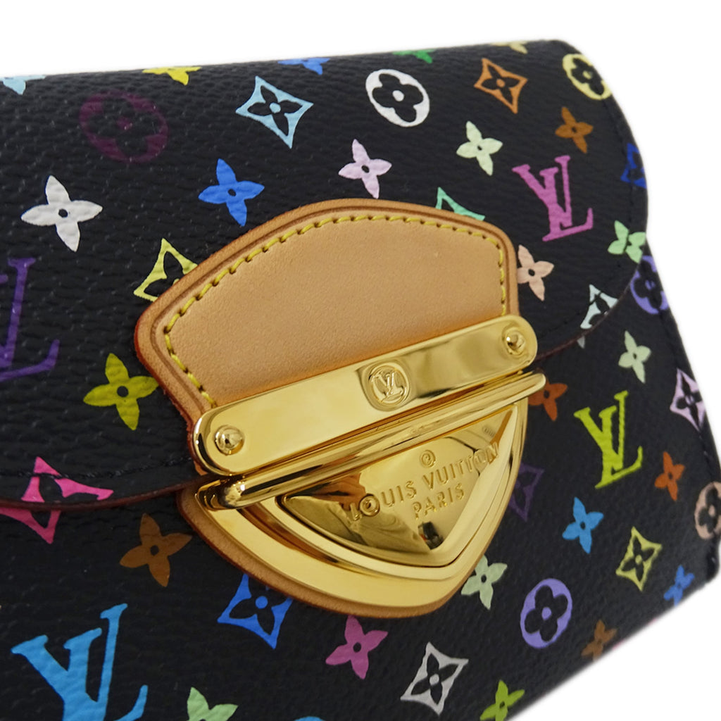 Louis Vuitton Black Multi-Color Noir Purple Violet Monogram Multicolore Wallet