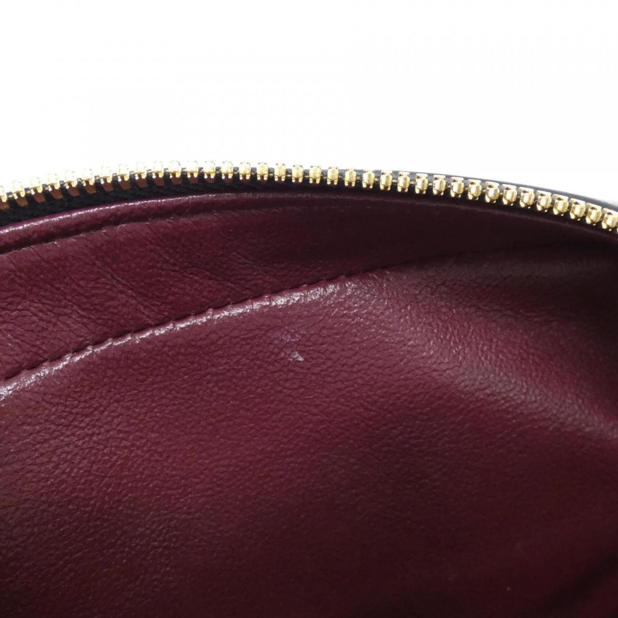Gucci Beige Navy Canvas Leather Shoulder Bag (Pre-Owned)