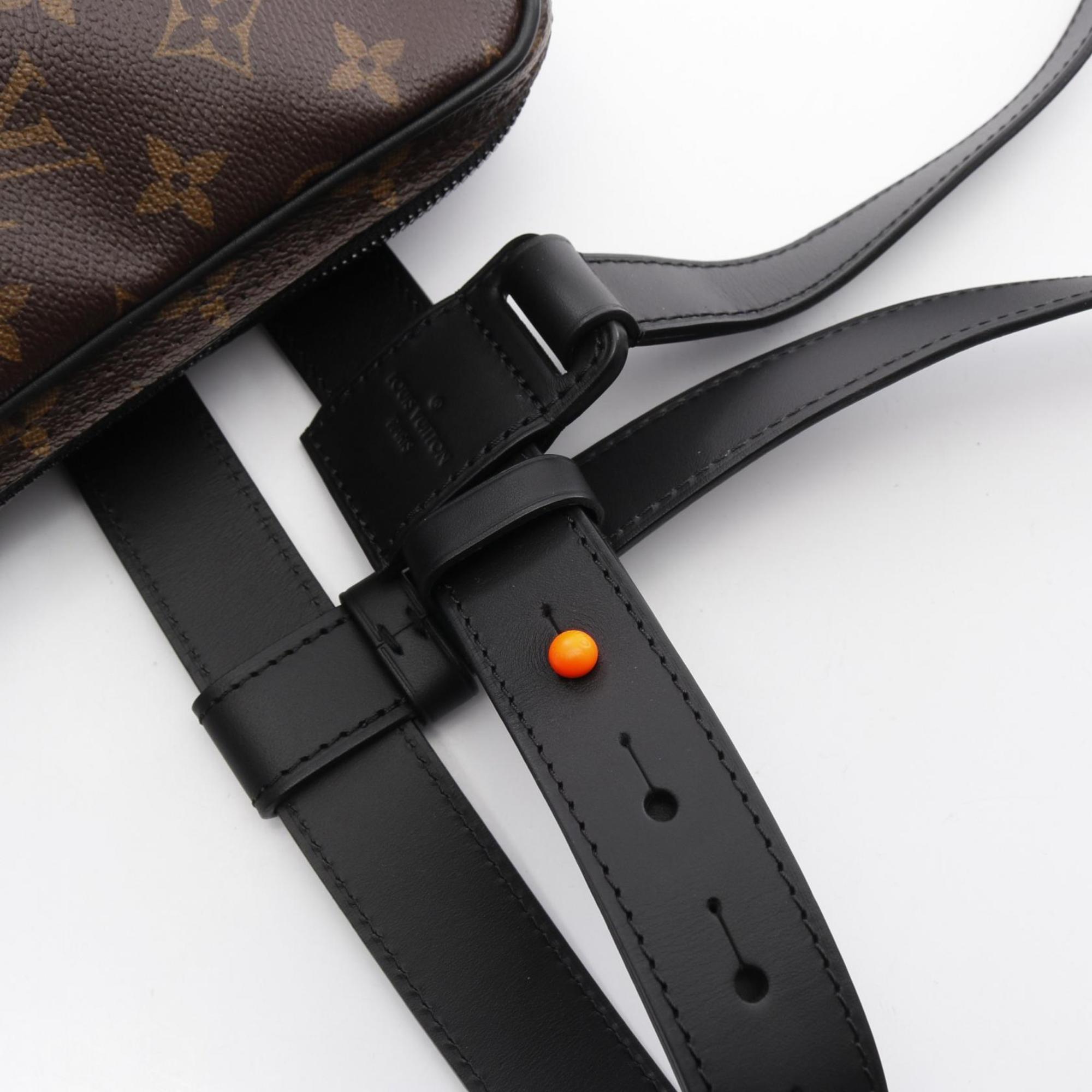 Louis Vuitton Black Brown Monogram Coated Canvas Leather Fanny Pack Sling Bag