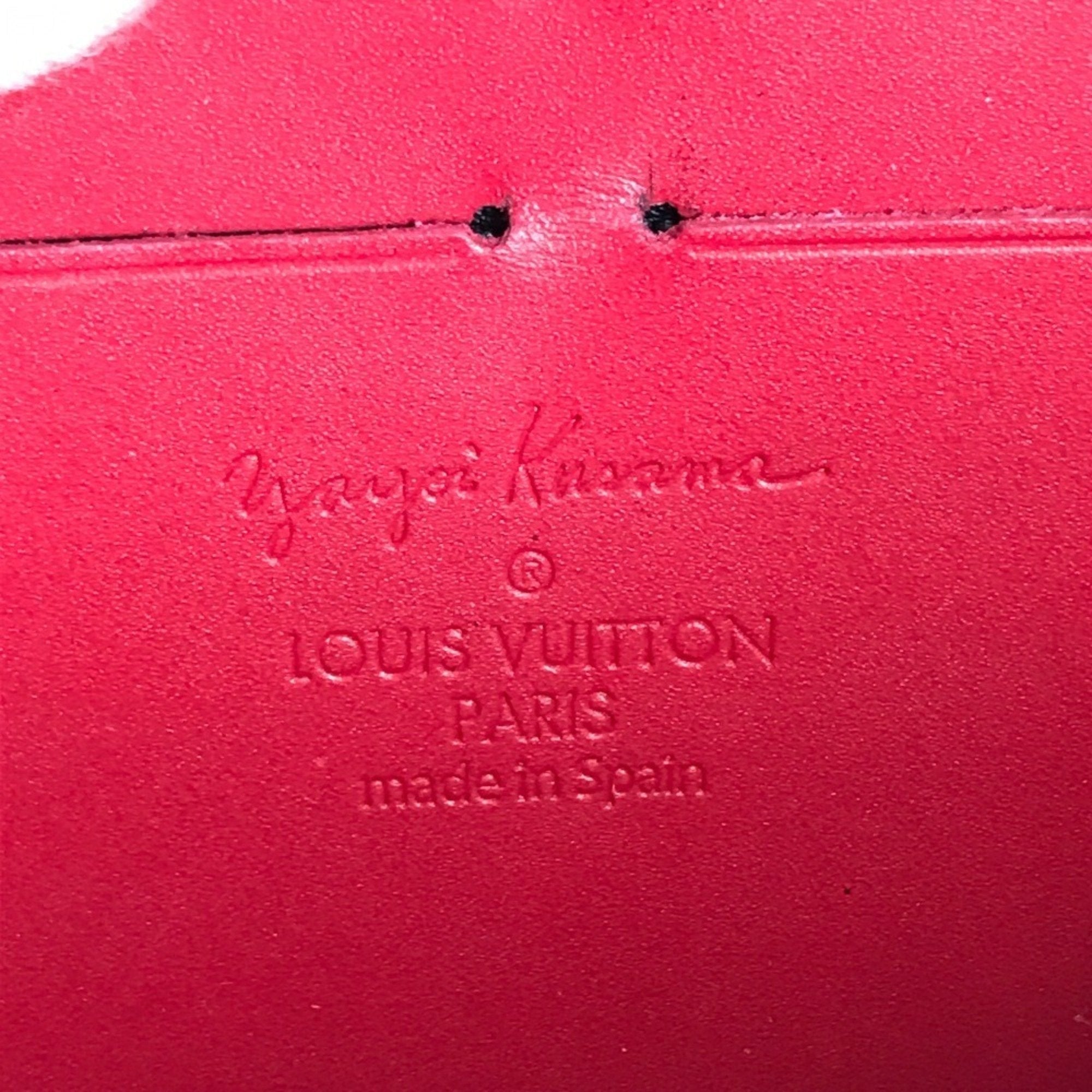 Louis Vuitton Red Color White Patent Leather Long Wallet