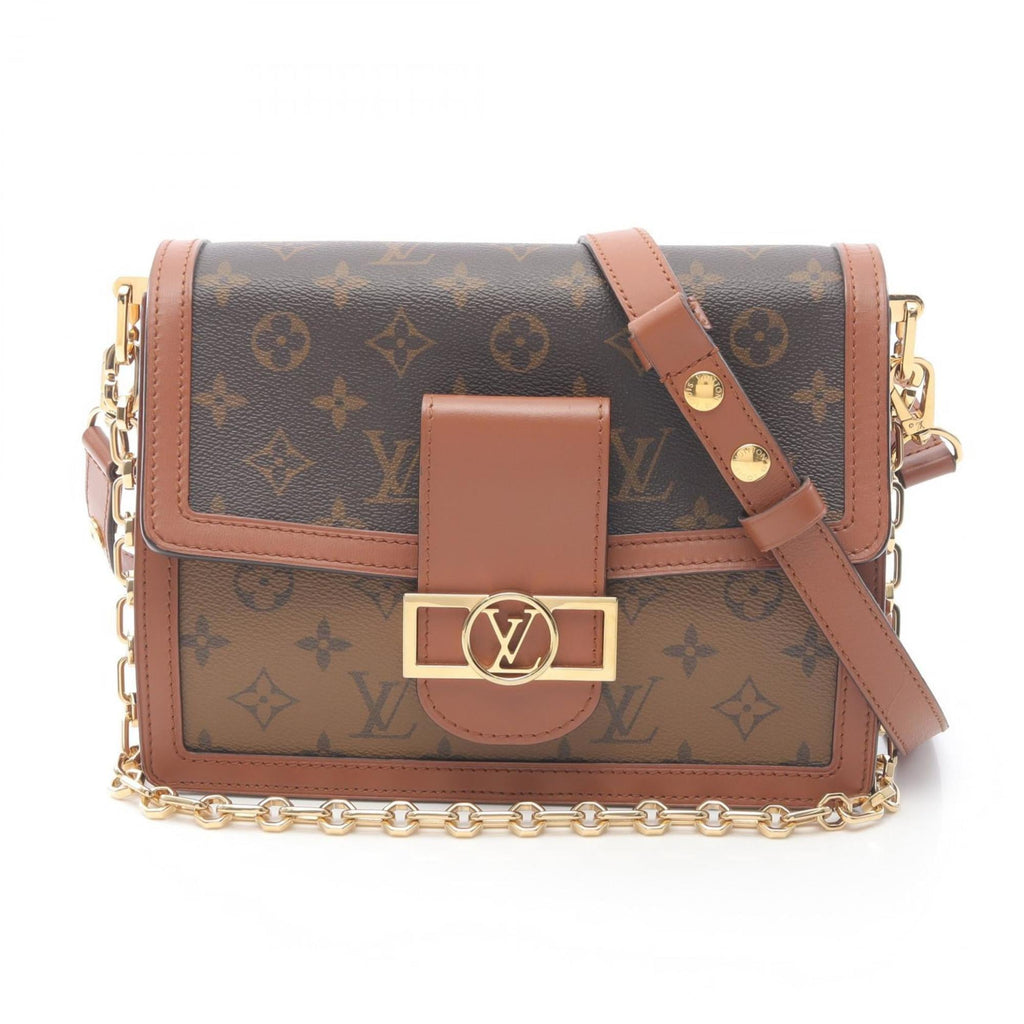 Louis Vuitton Beige Brown Coated Canvas Leather Shoulder Bag