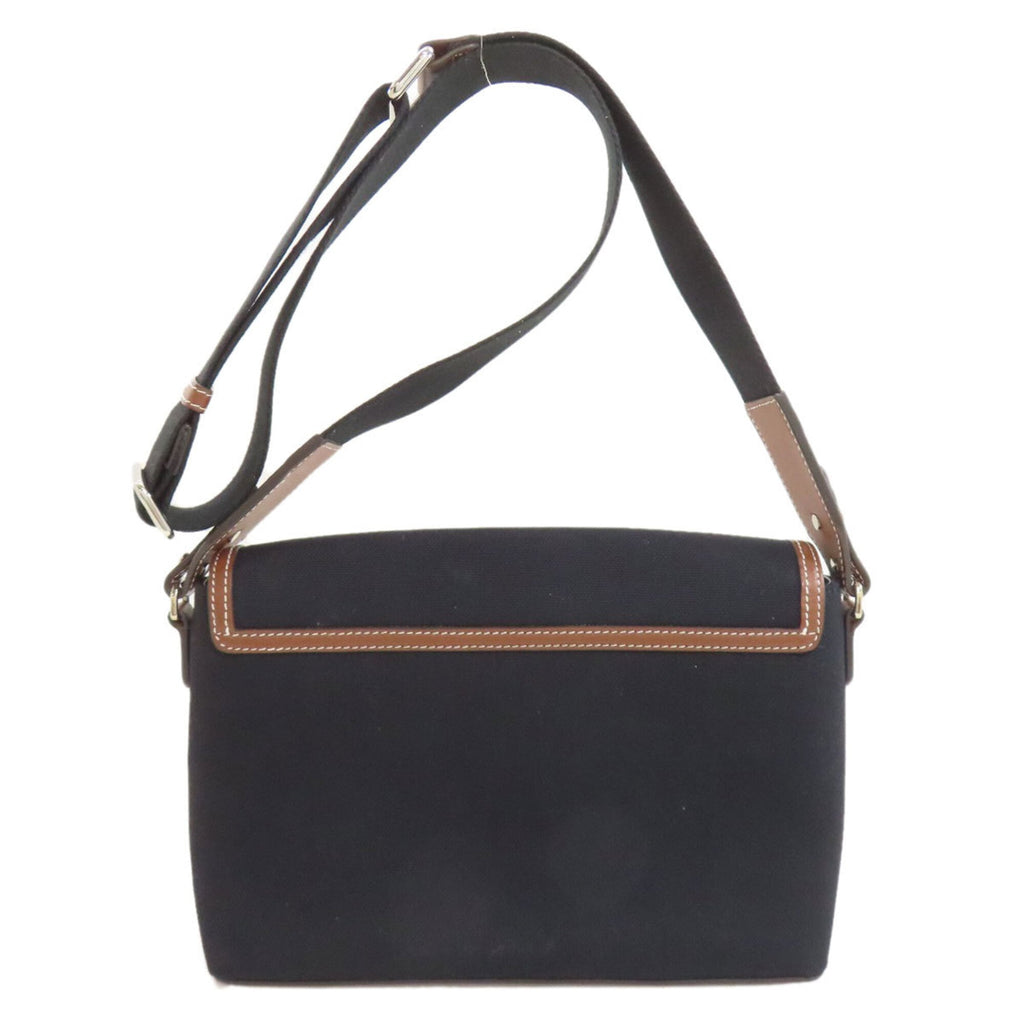Burberry Black Brown Canvas Leather Shoulder Bag