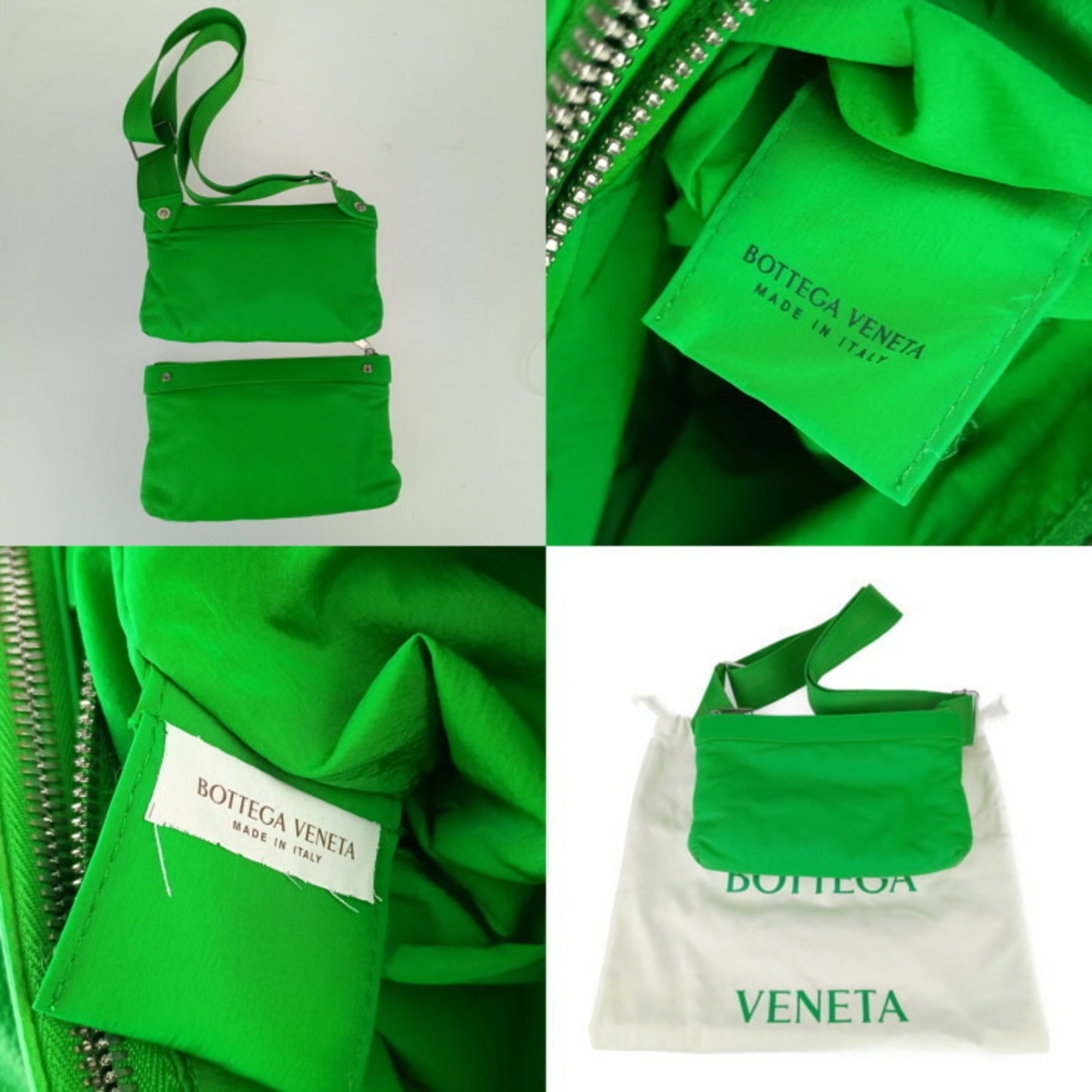 Bottega Veneta Green Leather Shoulder Bag