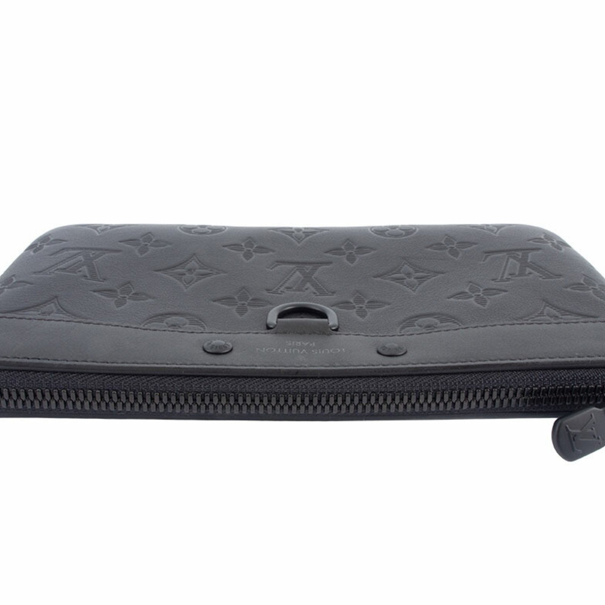 Louis Vuitton Black Monogram Shadow Clutch Bag Pochette