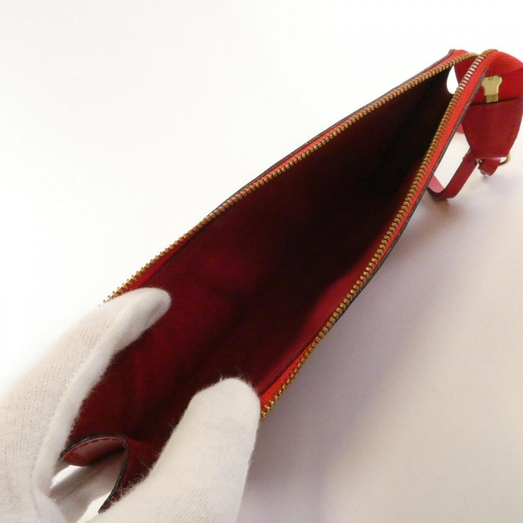 Louis Vuitton Red Color Leather Pochette Pouch