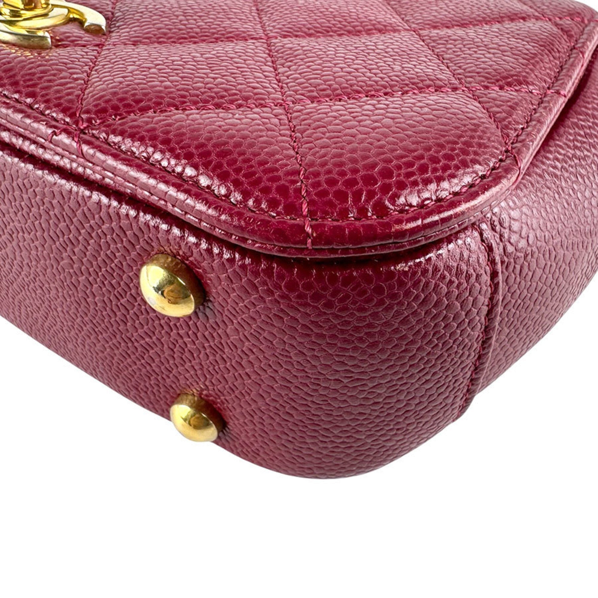 Chanel Pink Grained Calfskin Shoulder Bag