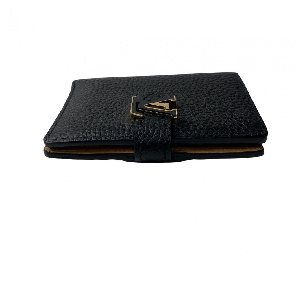 Louis Vuitton Beige Black Leather Wallet