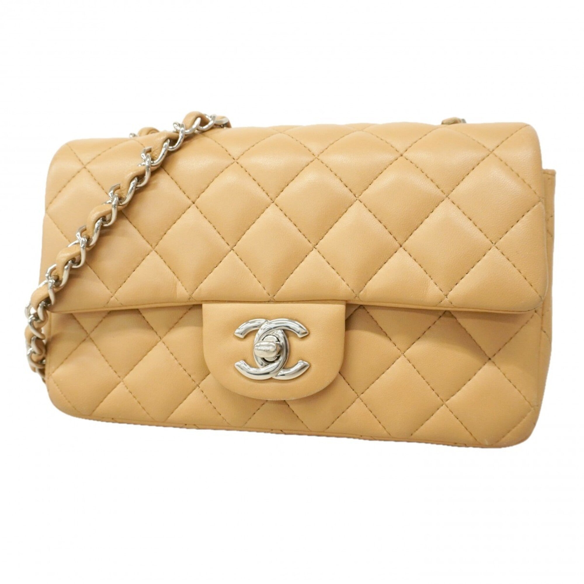 Chanel Beige Leather Shoulder Bag