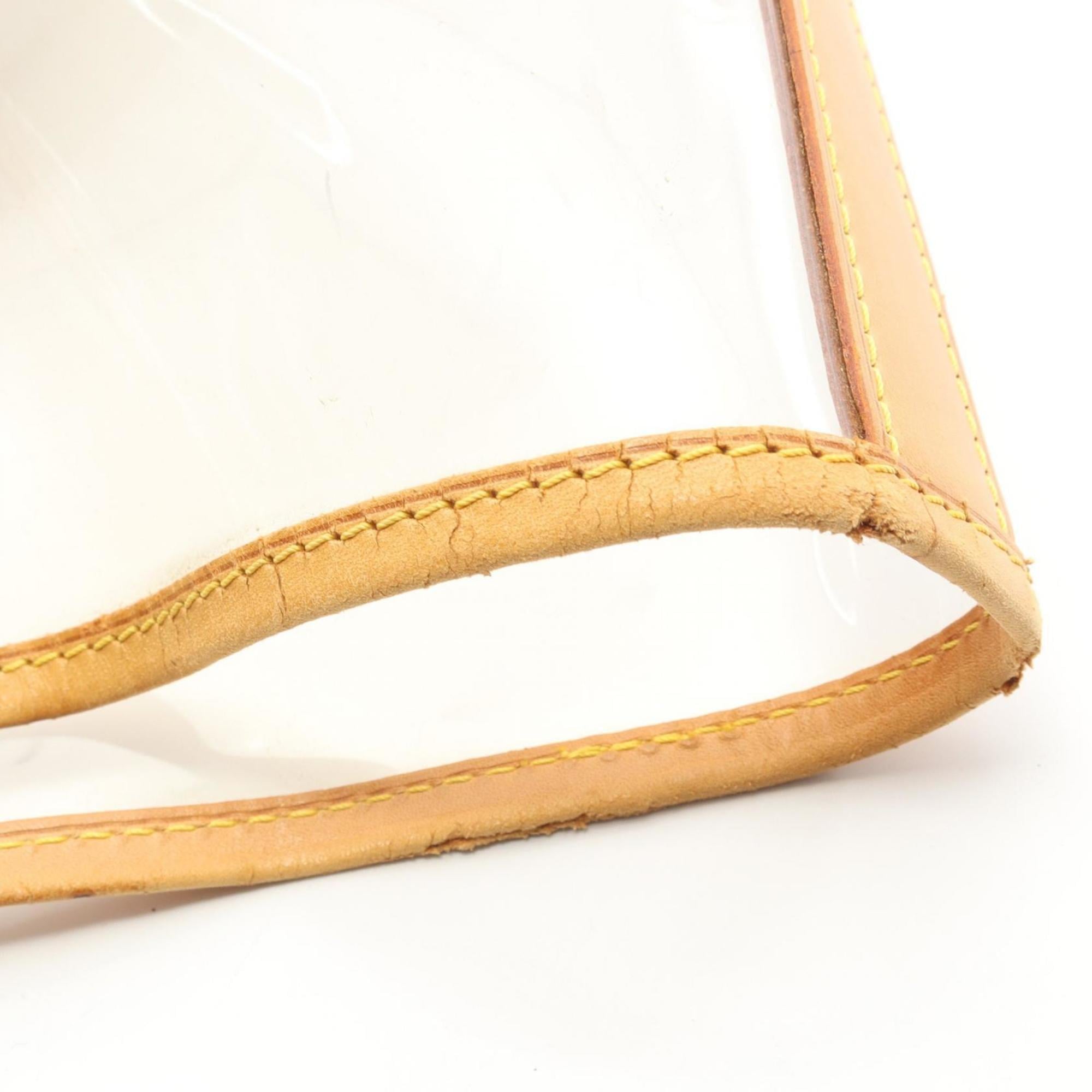 Louis Vuitton Brown Clear Vinyl Leather Tote Bag
