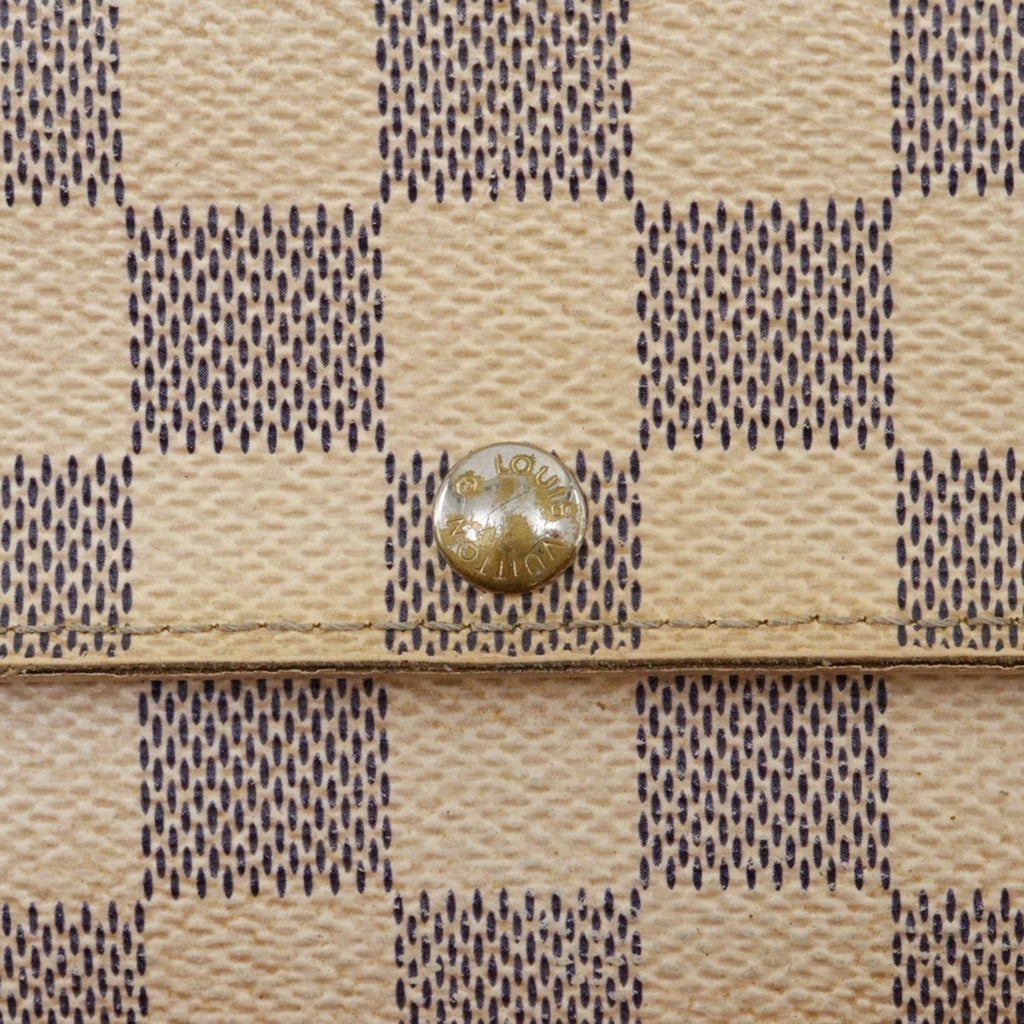 Louis Vuitton White Damier Azur Canvas Long Wallet (Tri-Fold)
