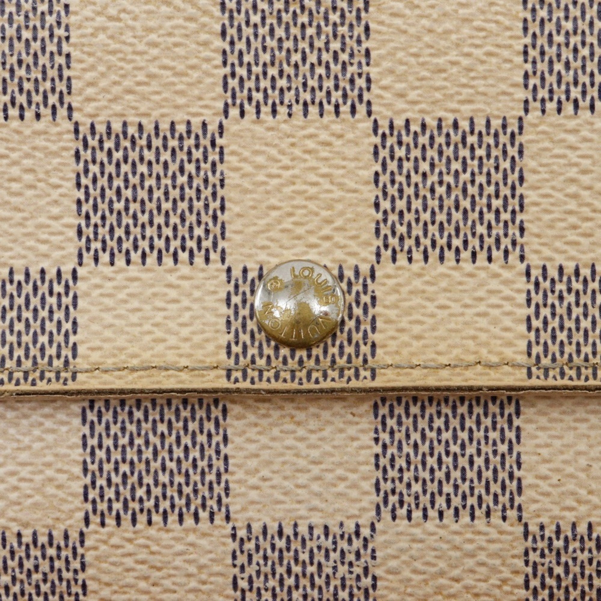 Louis Vuitton White Damier Azur Canvas Long Wallet (Tri-Fold)
