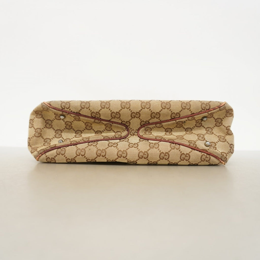 Gucci Beige Brown Canvas Tote Bag (Pre-Owned)