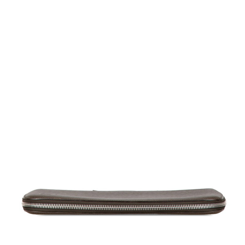 Louis Vuitton Brown Grizzly Leather Pvc Long Wallet