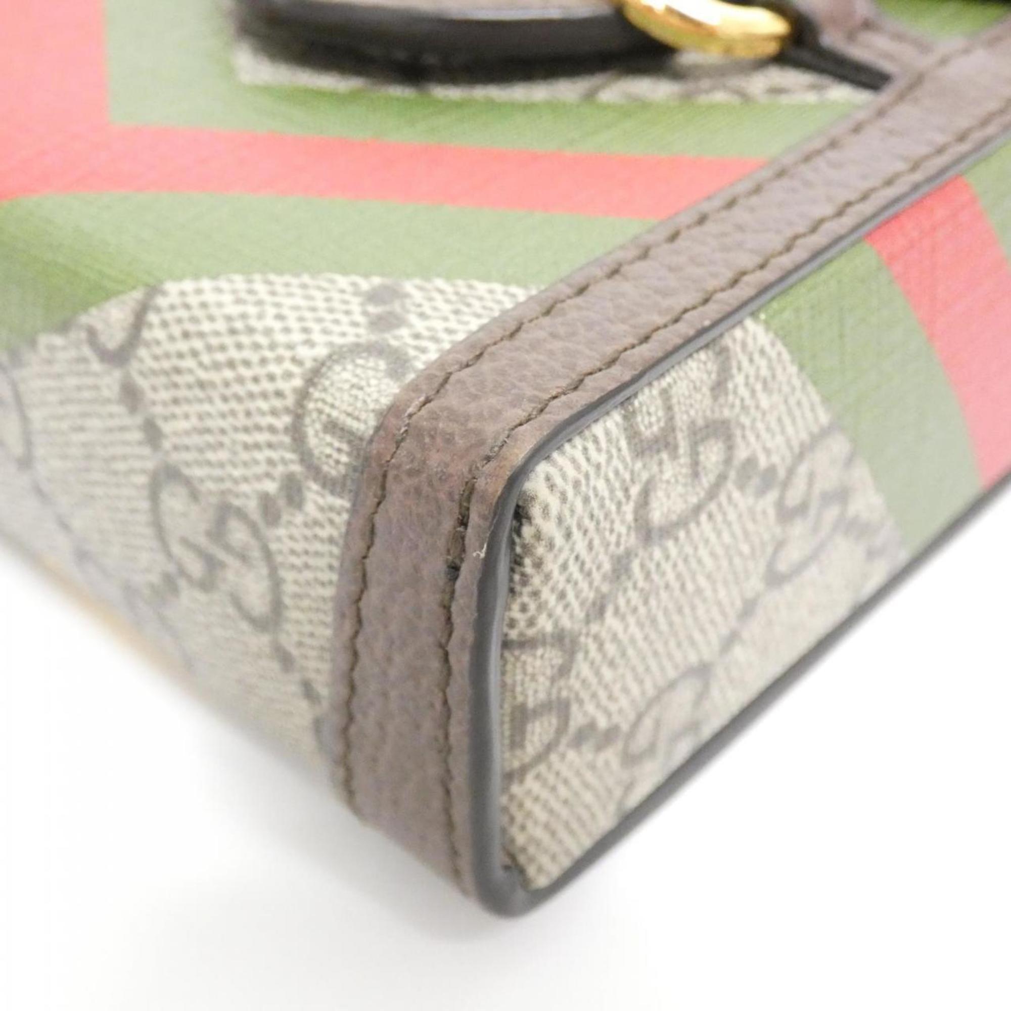 Gucci Beige Brown Multi-Color Gg Supreme Leather Handbag (Pre-Owned)