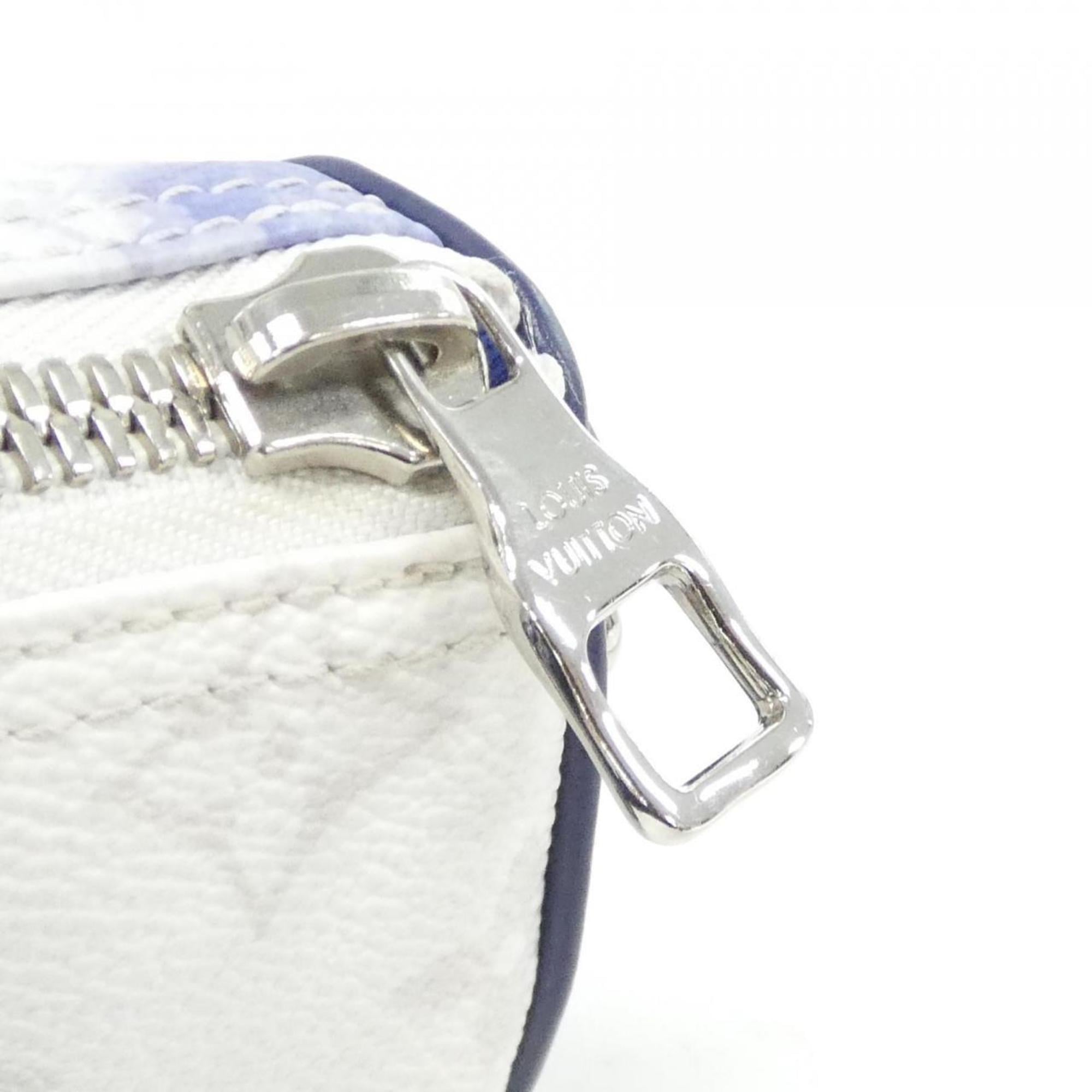 Louis Vuitton Blue Coated Canvas Boston Bag