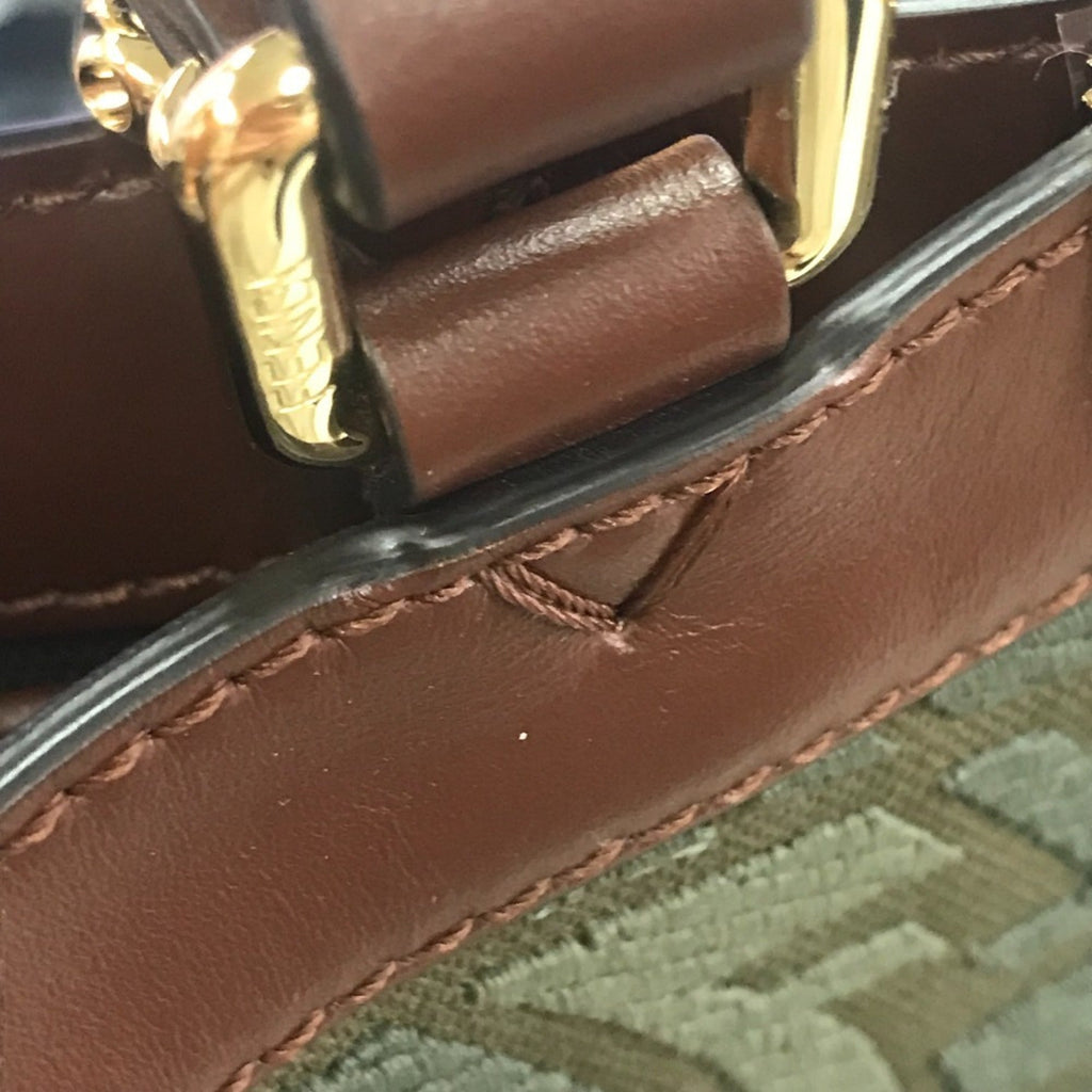 Fendi Green Cotton Shoulder Bag Tote Bag