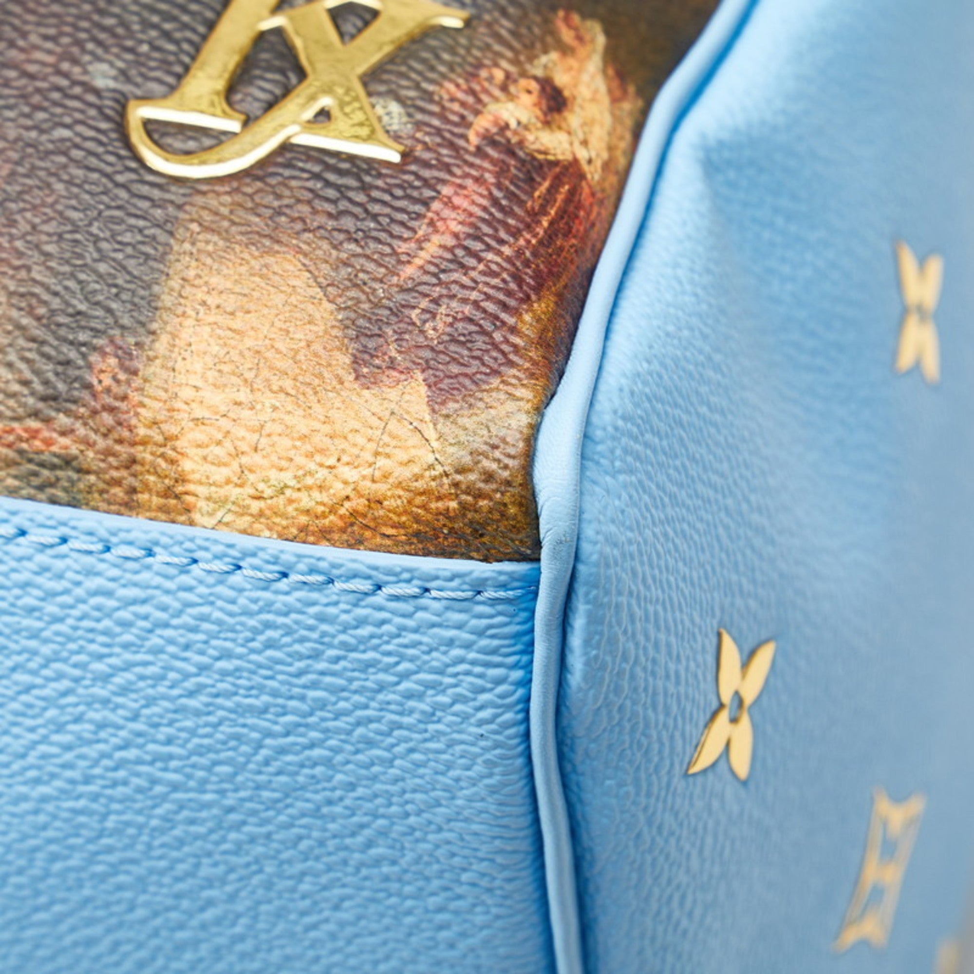 Louis Vuitton Blue Multi-Color Pvc Leather Handbag