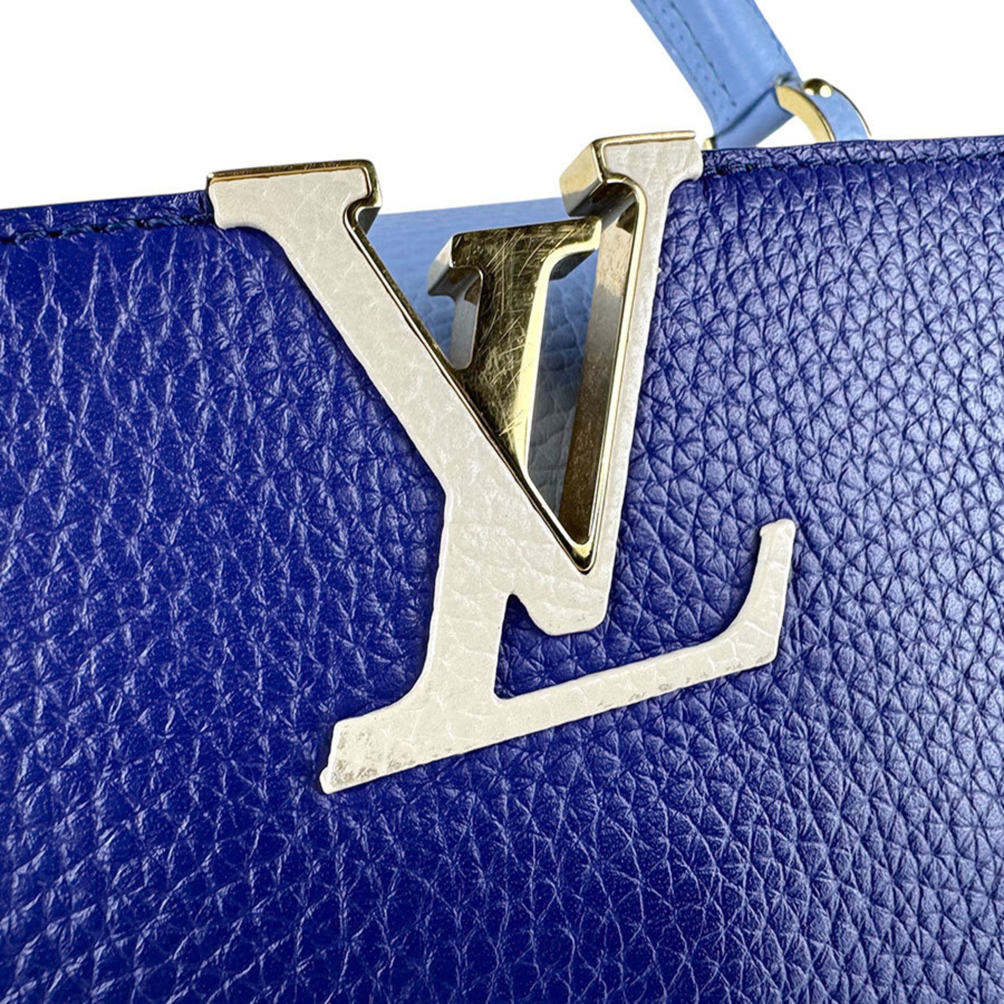 Louis Vuitton Blue Leather Handbag Shoulder Bag