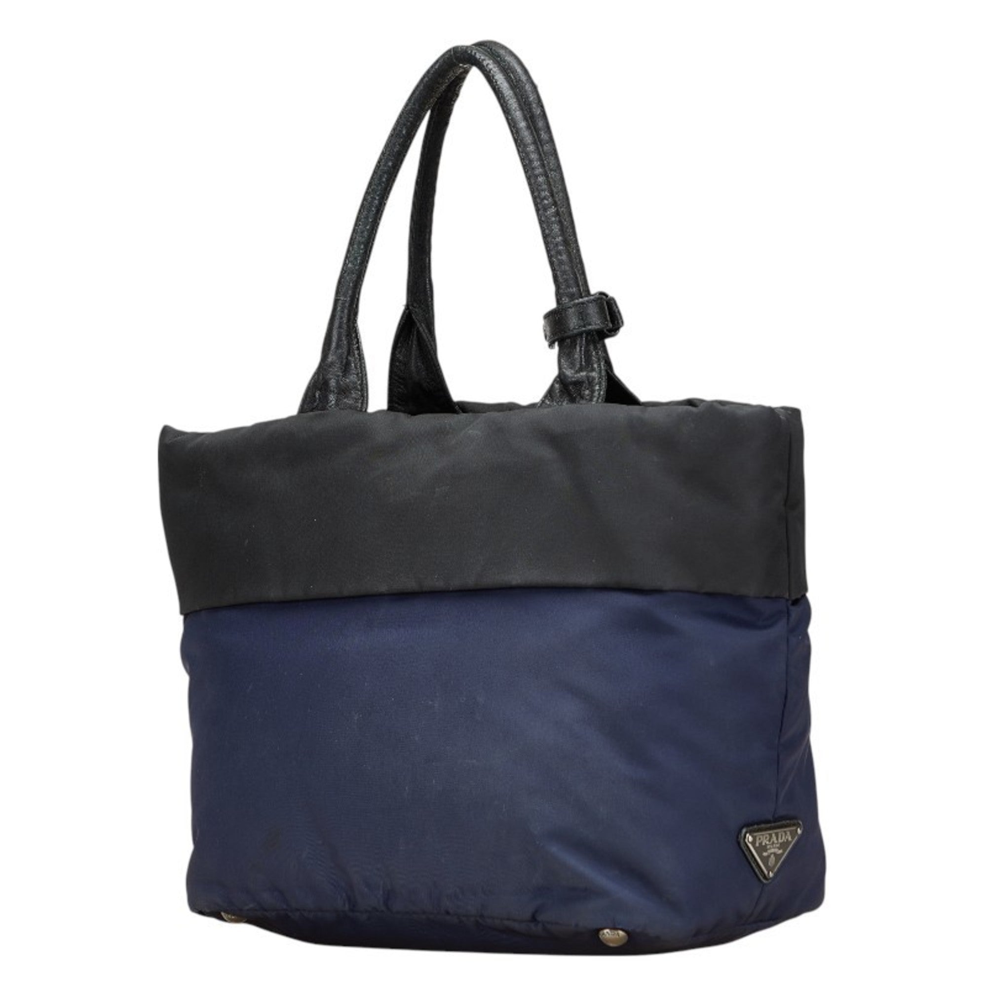 Prada Navy Black Nylon Handbag Tote Bag