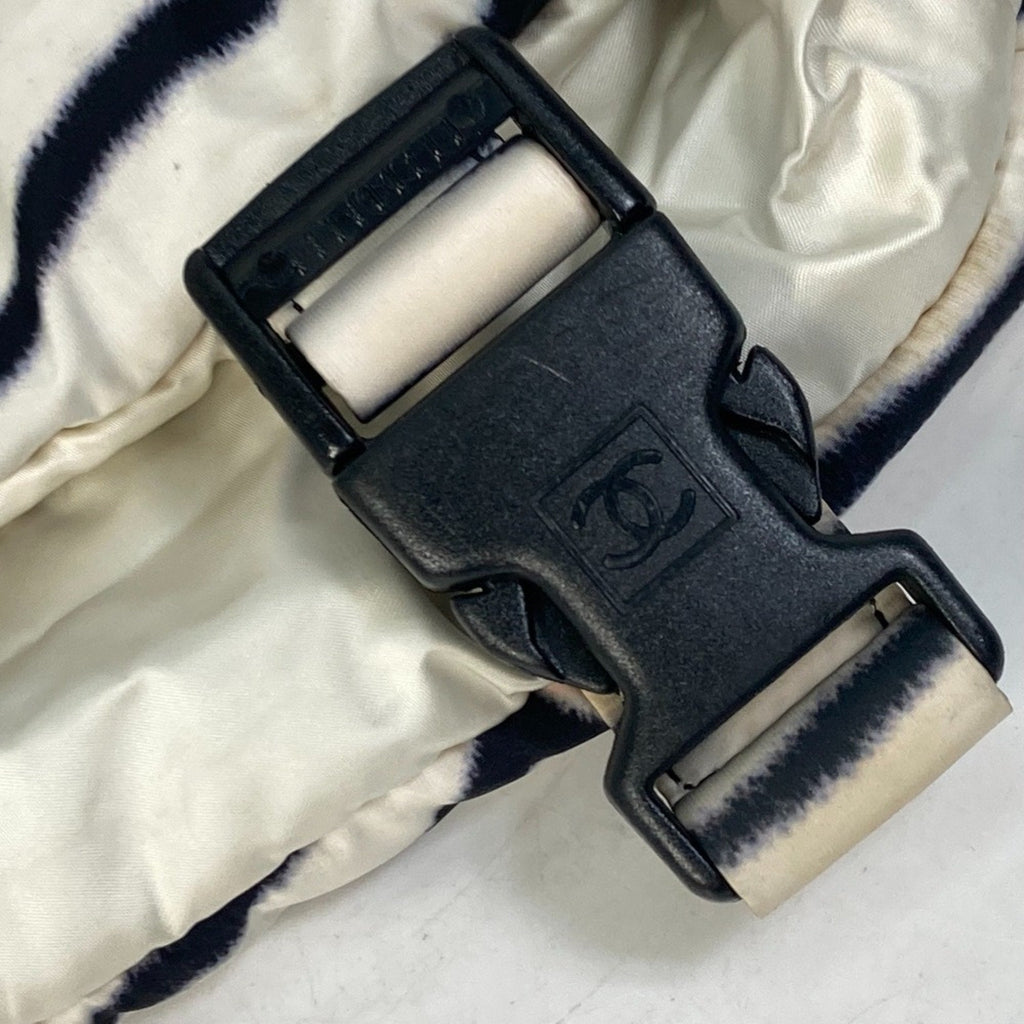 Chanel Sport Black White Nylon Messenger Bag Shoulder Bag