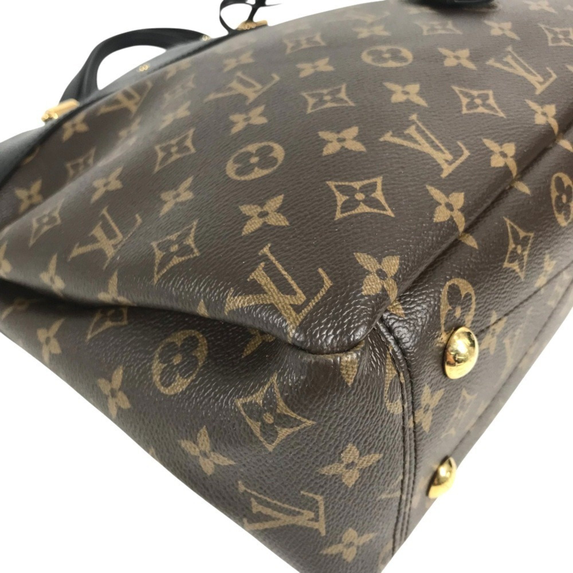 Louis Vuitton Black Brown Monogram Monogram Shoulder Bag Tote Bag