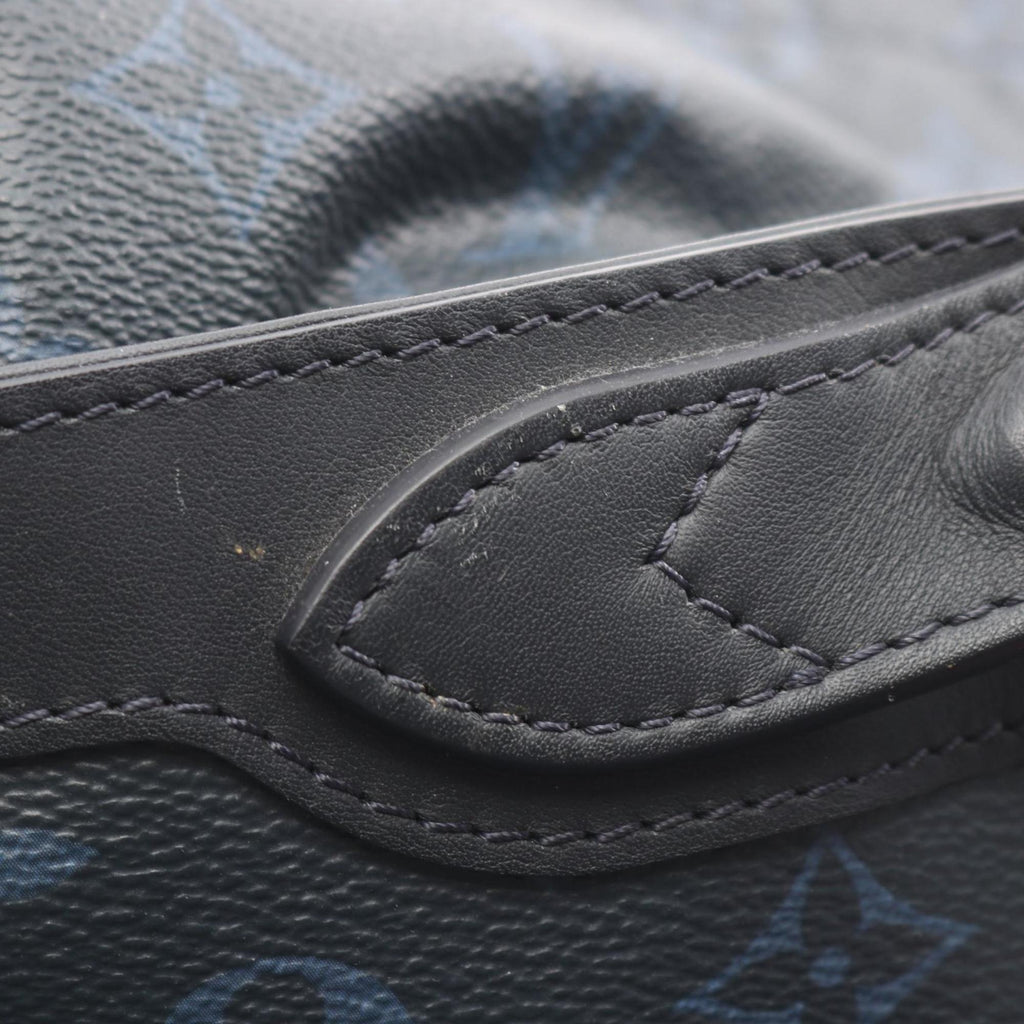 Louis Vuitton Black Multi-Color Navy Coated Canvas Leather Tote Bag