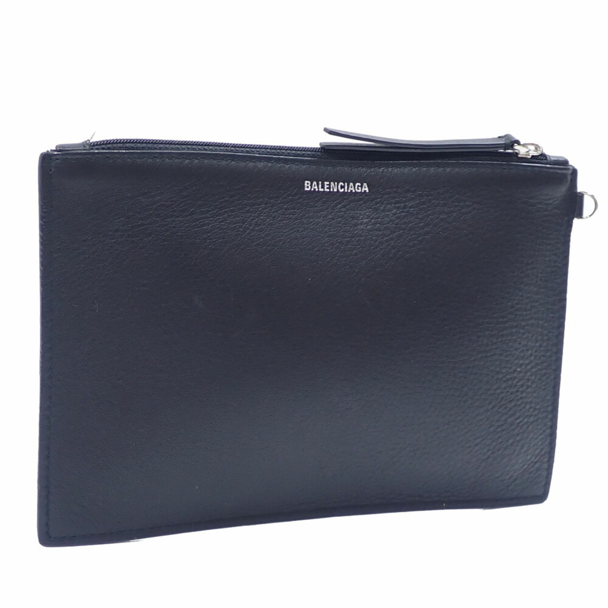Balenciaga Black Leather Pouch