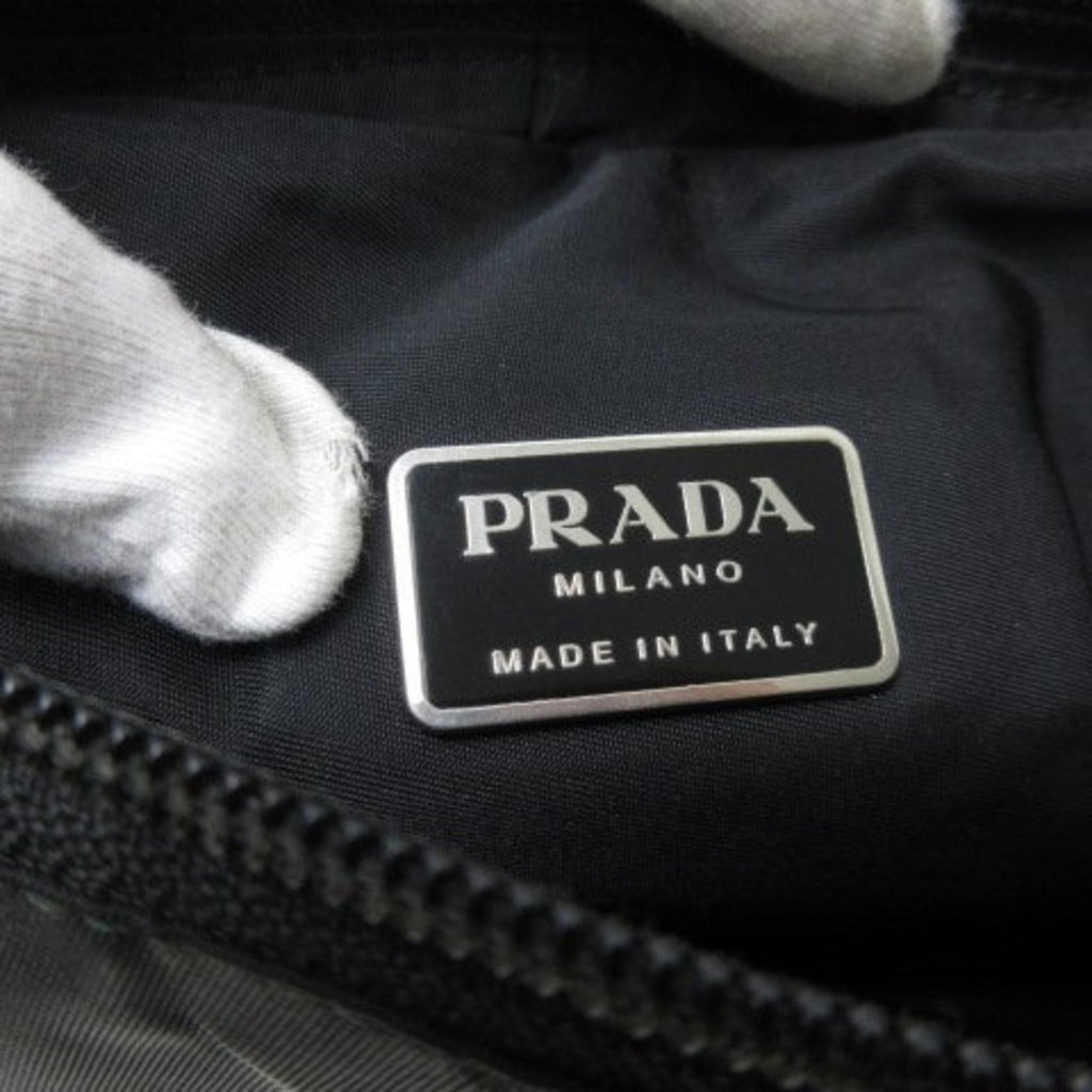 Prada Black Nylon Leather Shoulder Bag