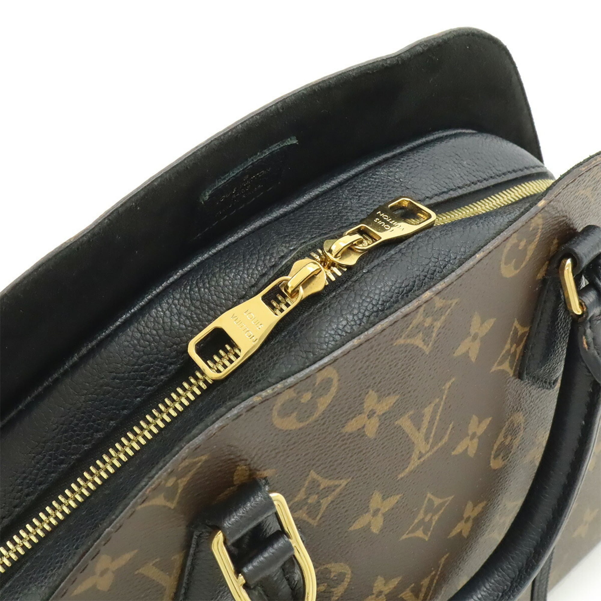 Louis Vuitton Noir Monogram Canvas Leather Handbag Shoulder Bag