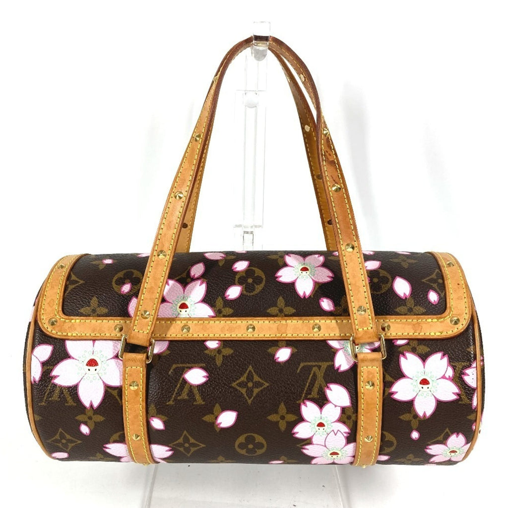 Louis Vuitton Brown Pink Monogram Cherry Blossom Handbag Shoulder Bag Tote Bag