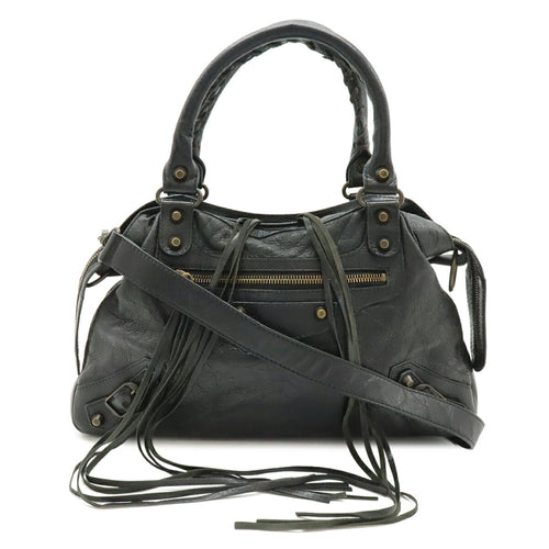 Balenciaga Black Leather Handbag Shoulder Bag Tote
