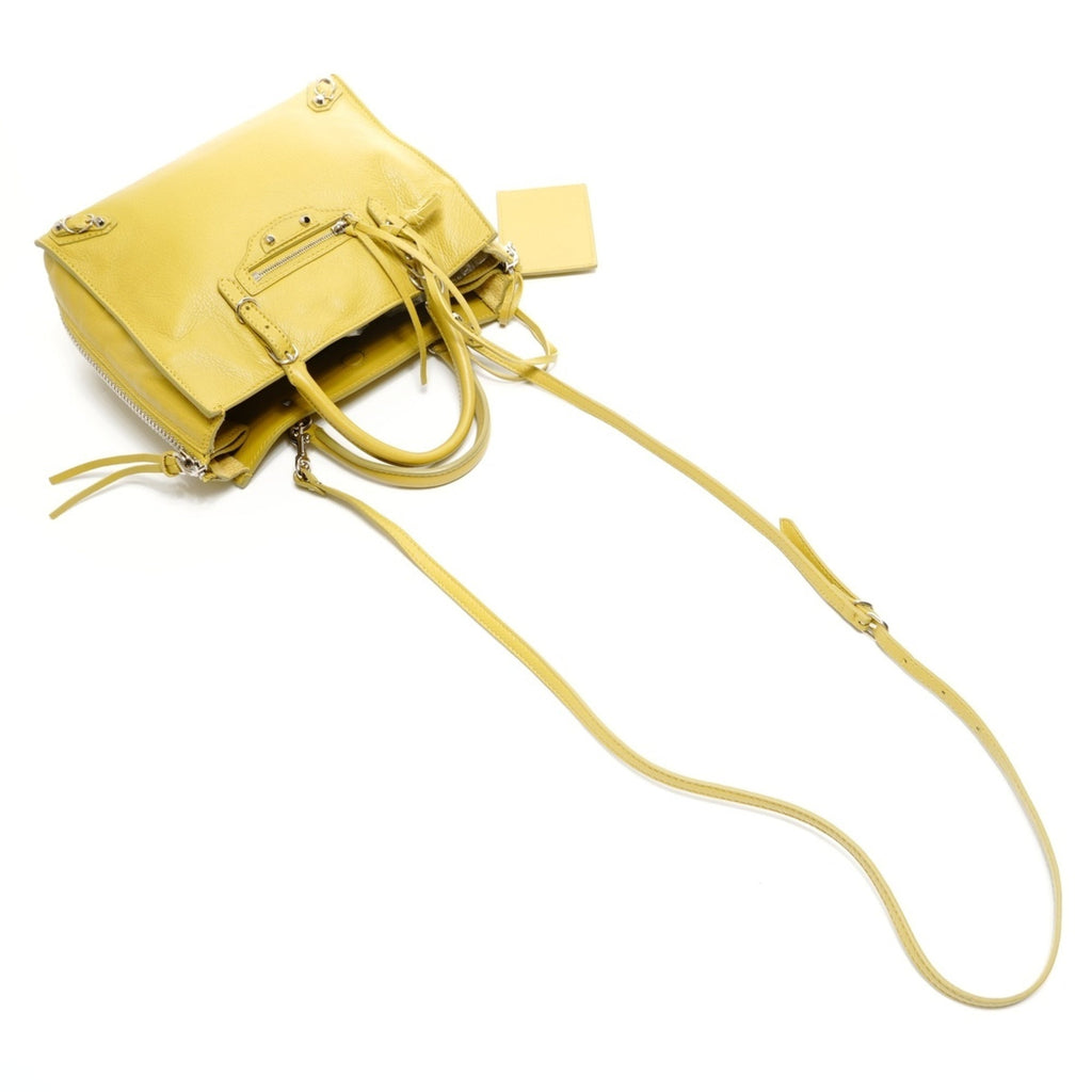 Balenciaga Paper Yellow Leather Shoulder