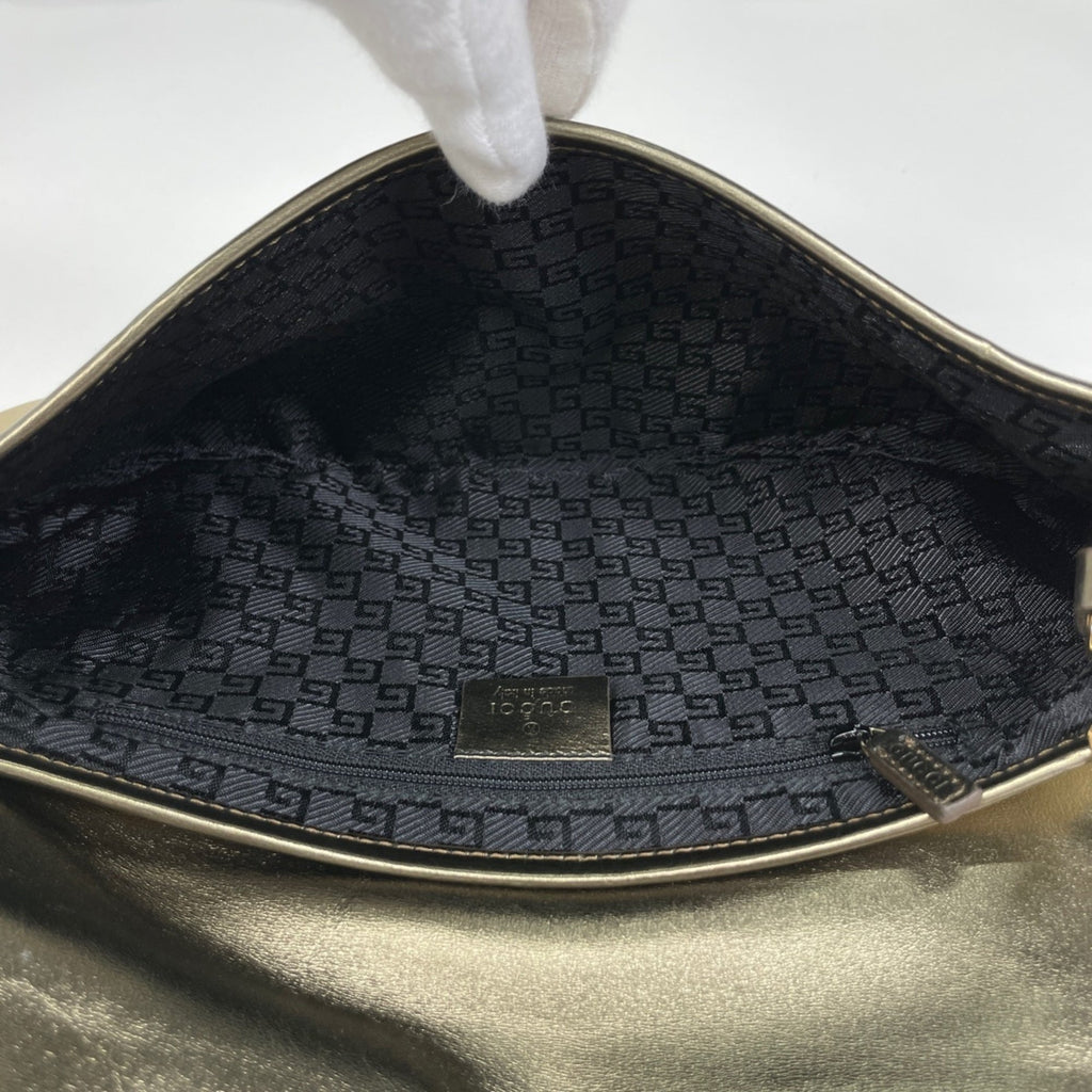 Gucci Gold Leather Shoulder Bag (Pre-Owned)