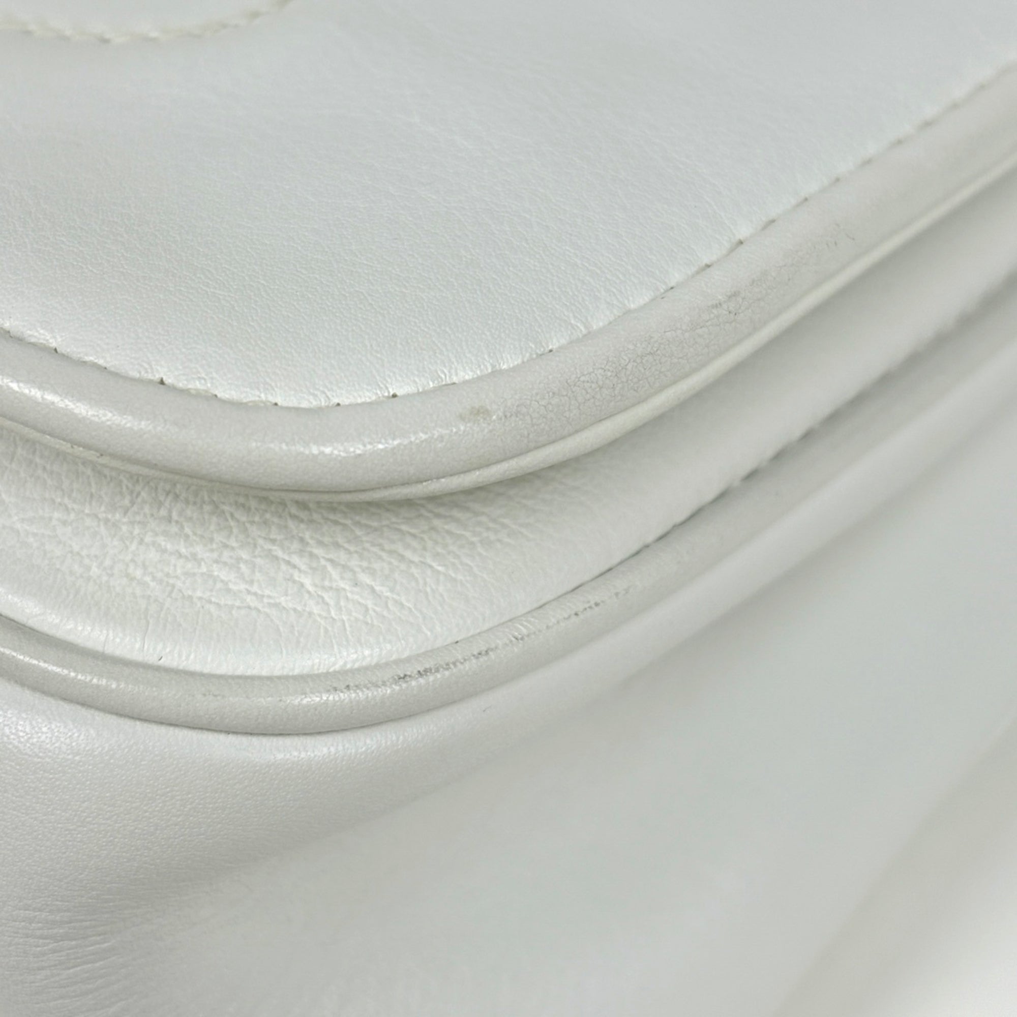 Celine White Leather Shoulder Bag