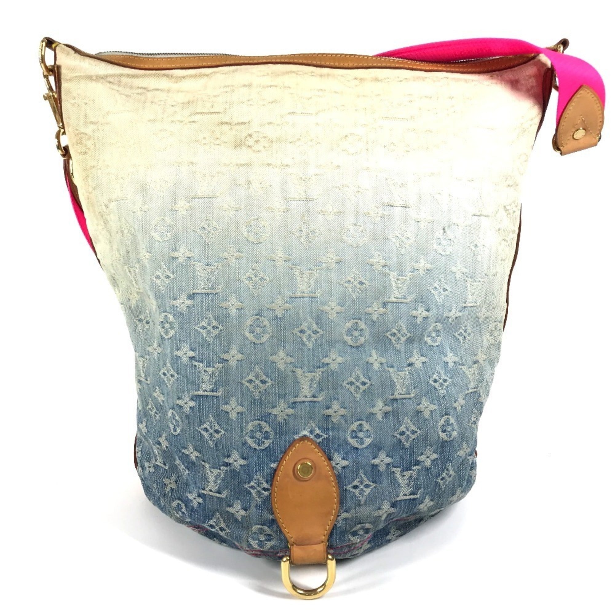 Louis Vuitton Monogram Denim Blue Pink Monogram Denim Shoulder Bag