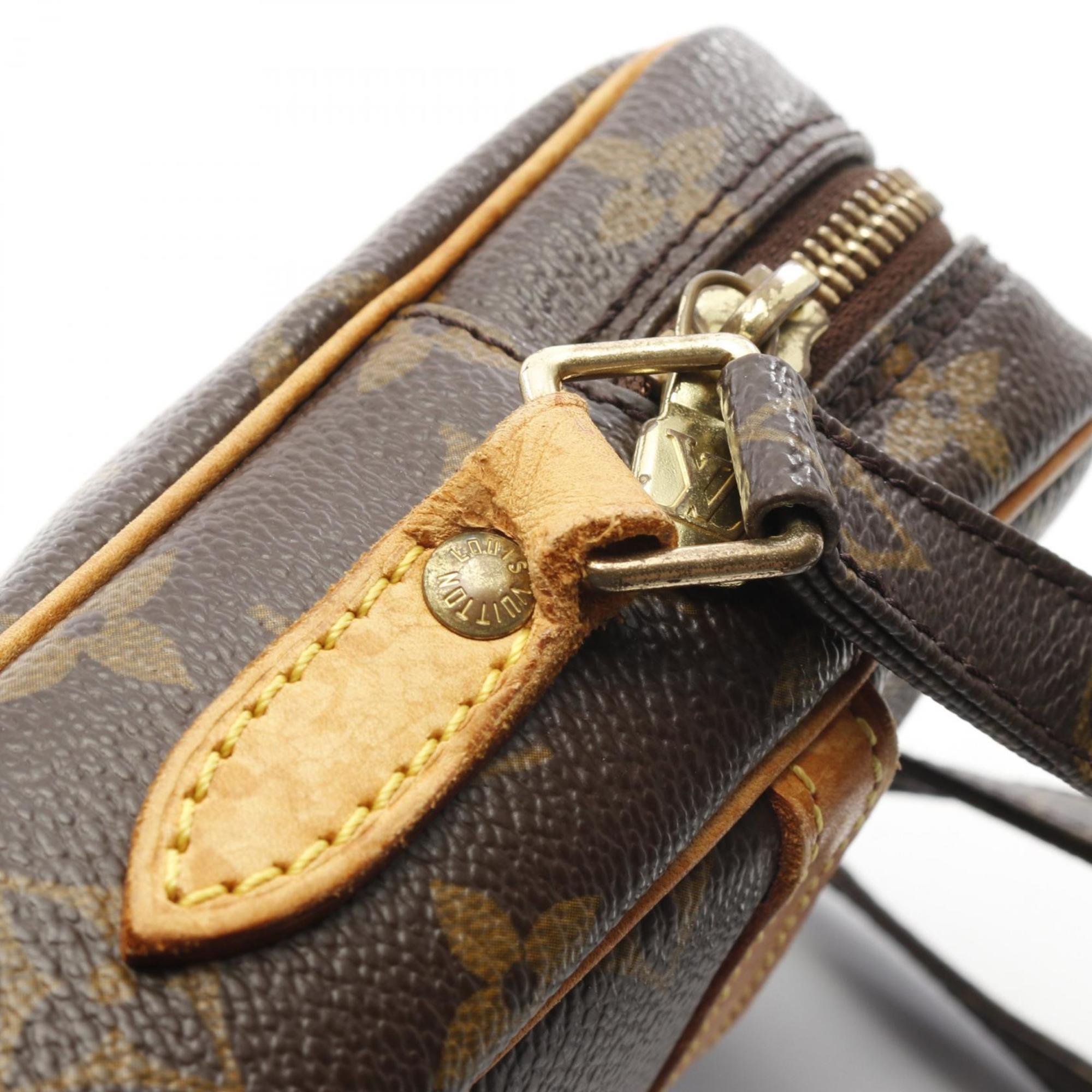 Louis Vuitton Brown Pvc Monogram Coated Canvas Leather Shoulder Bag