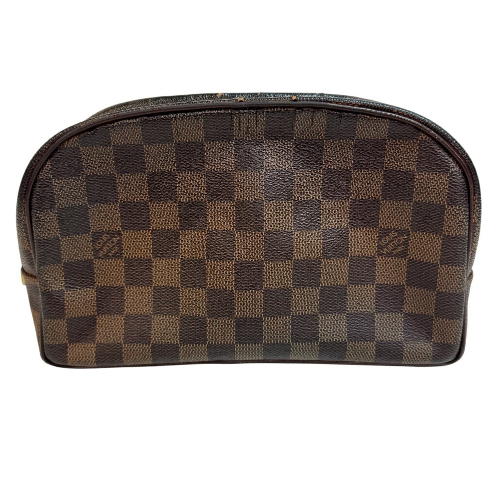Louis Vuitton Damier Brown Leather Clutch Bag