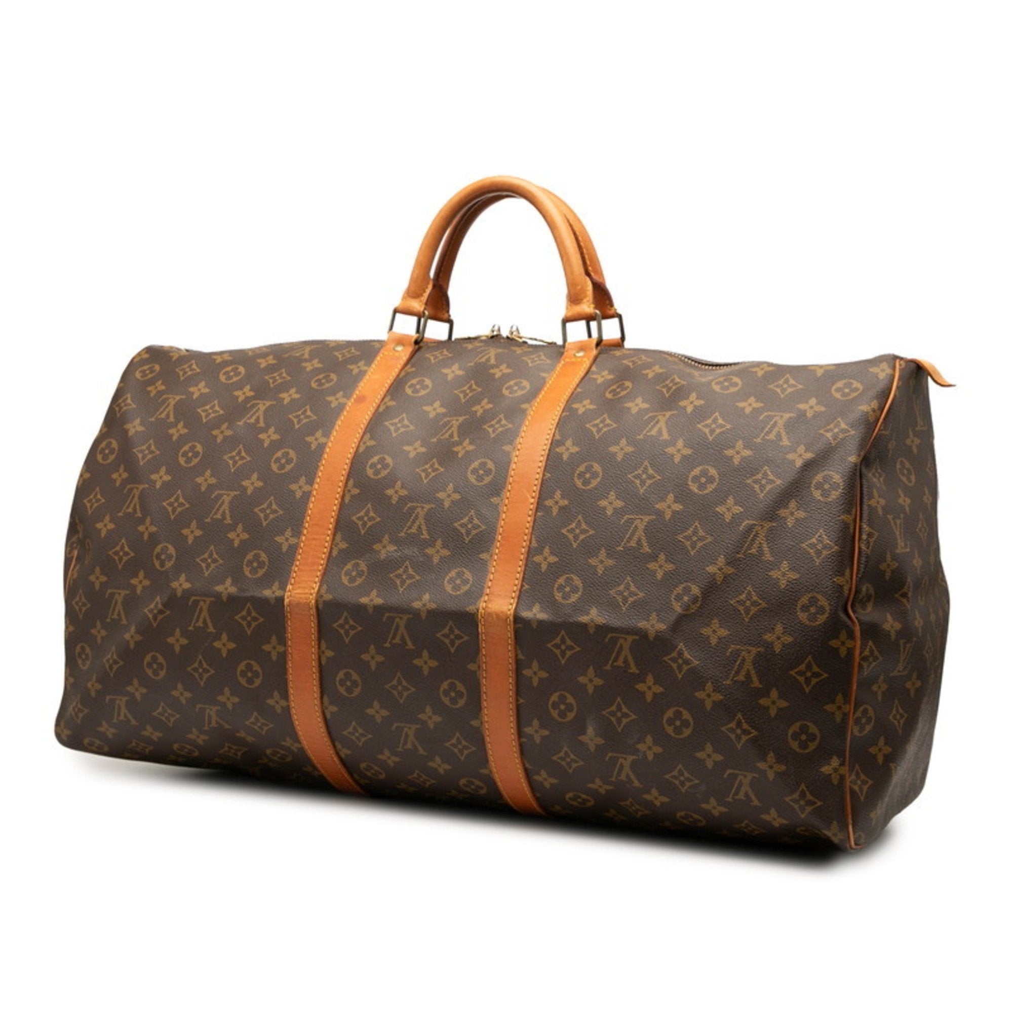 Louis Vuitton Brown Pvc Leather Boston Bag