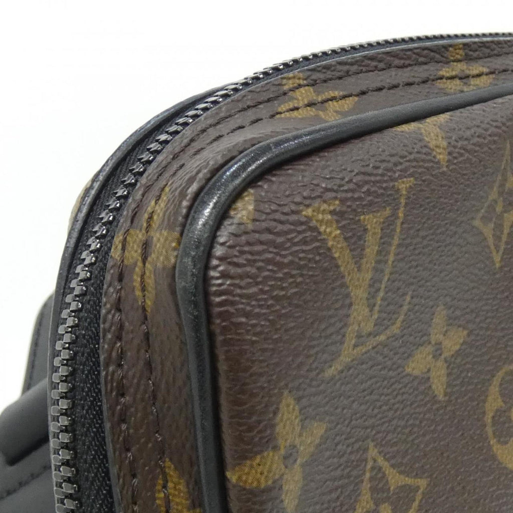 Louis Vuitton Black Brown Coated Canvas Shoulder Bag