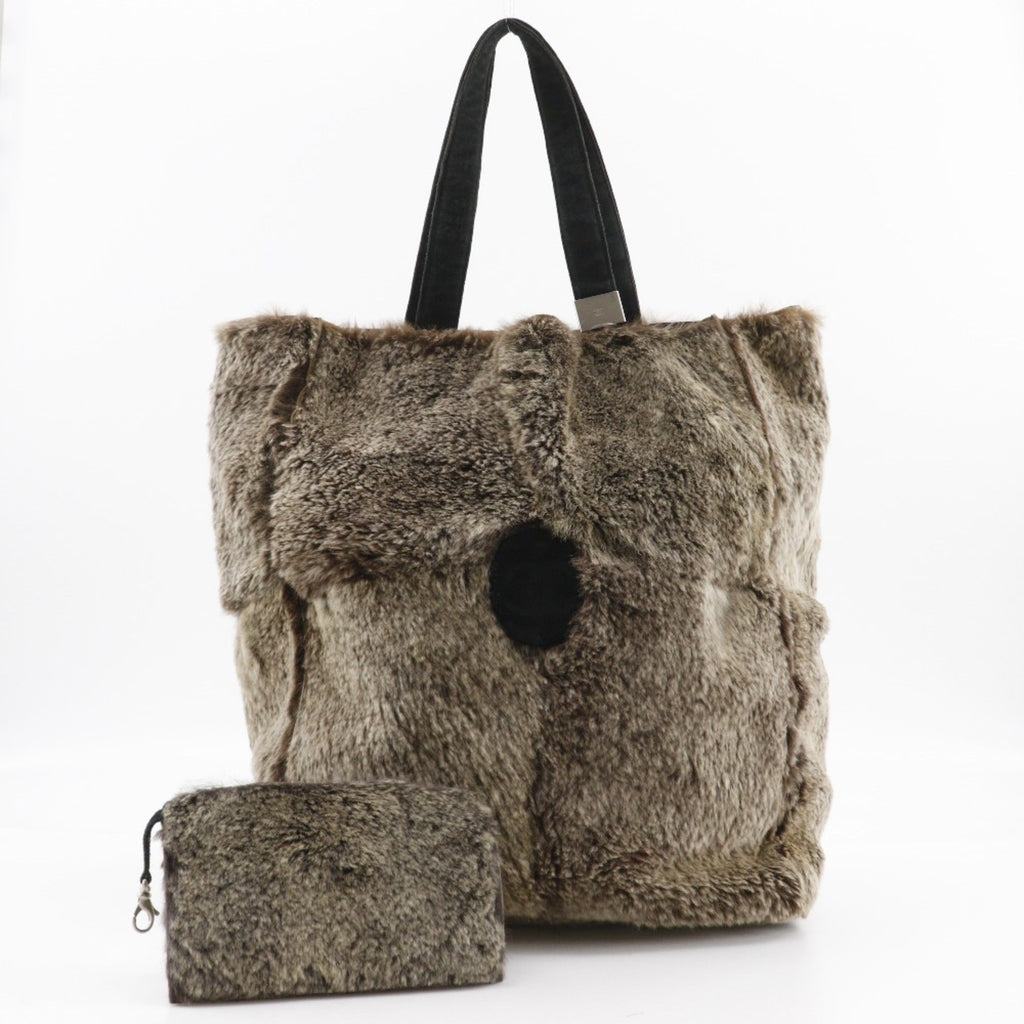 Chanel Brown Fur Handbag Tote Bag
